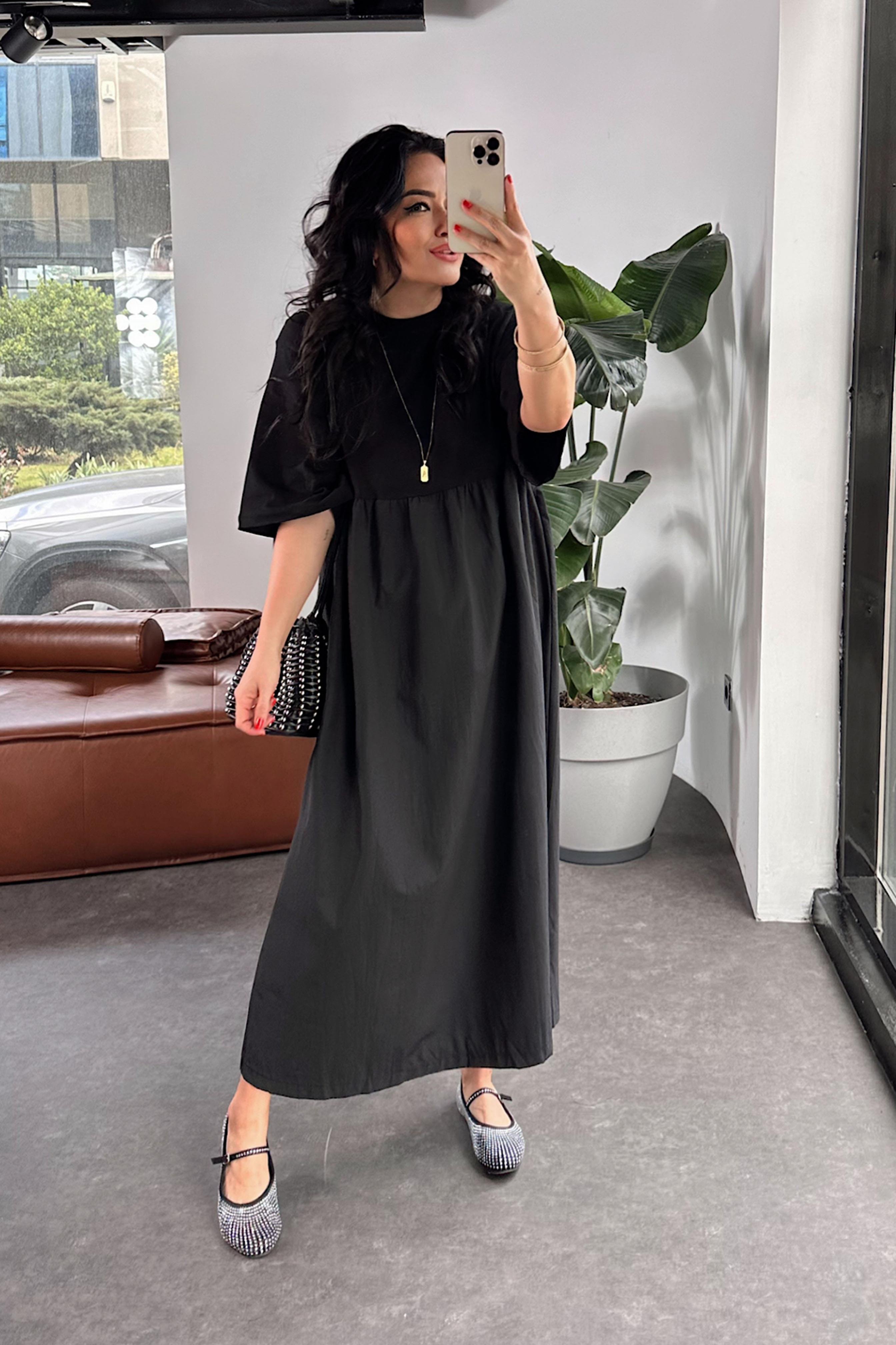 Orjinal Model Oversize Elbise Siyah