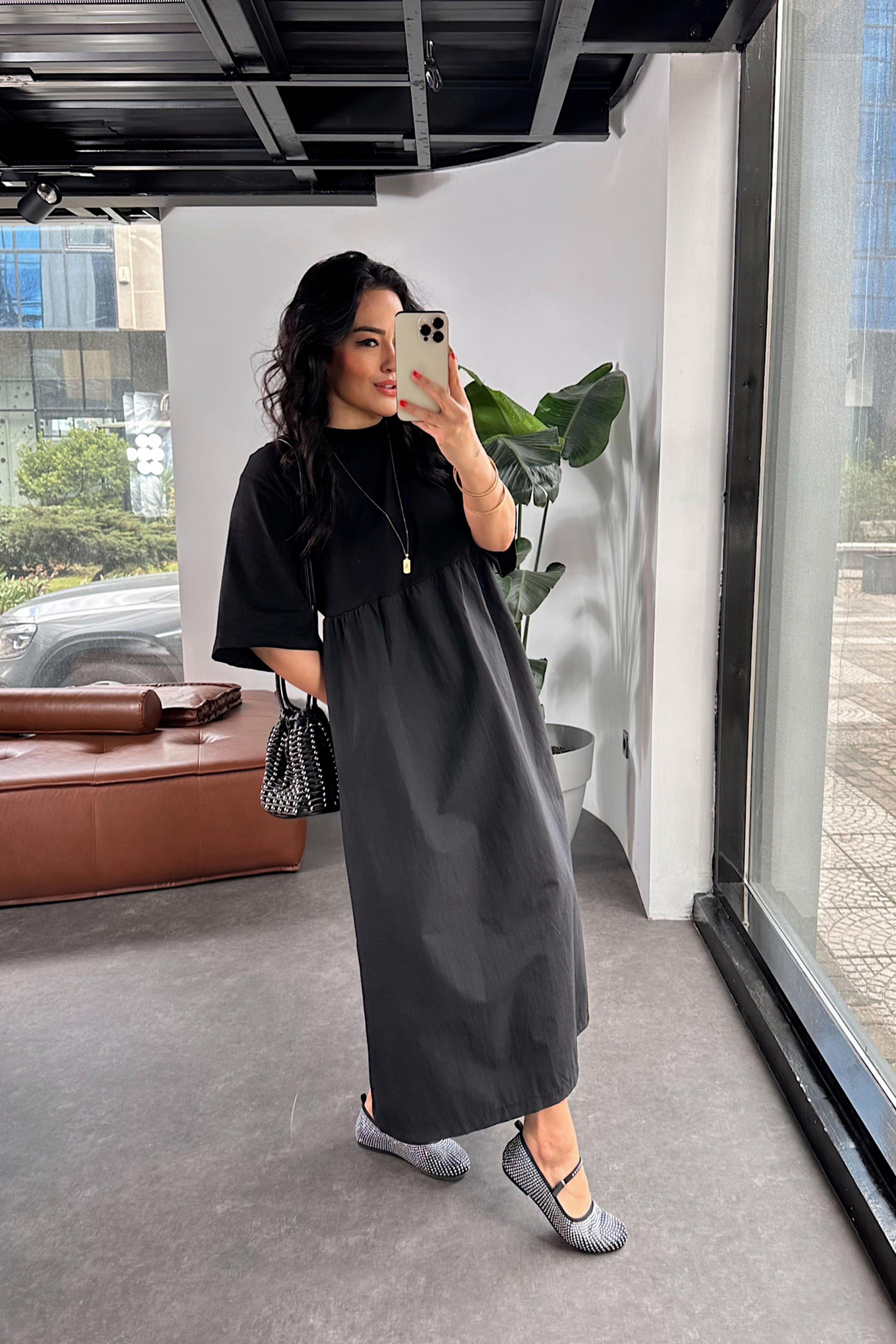 Orjinal Model Oversize Elbise Siyah