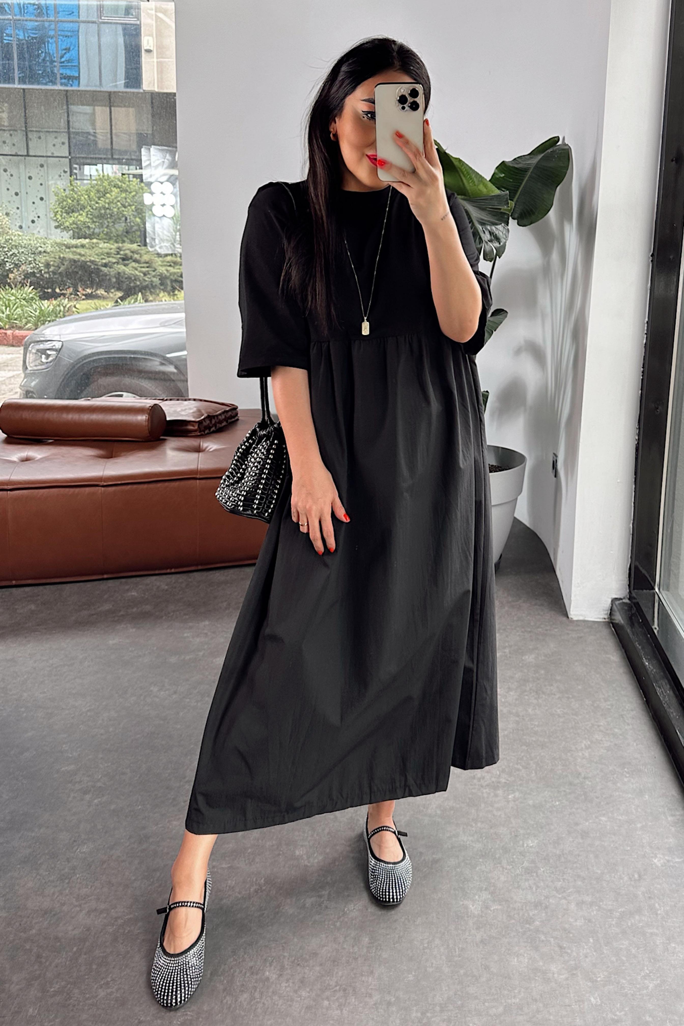 Orjinal Model Oversize Elbise Siyah