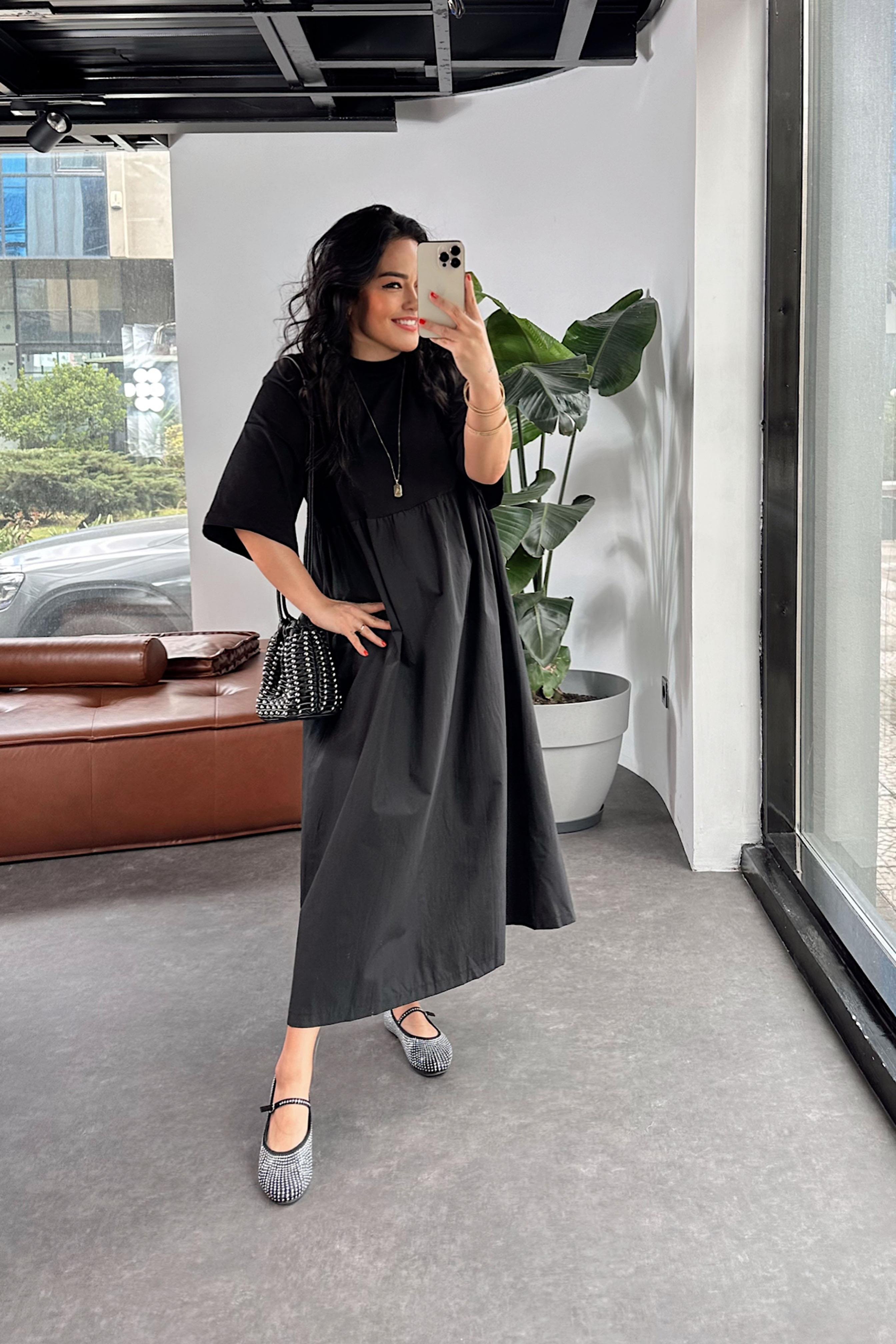 Orjinal Model Oversize Elbise Siyah
