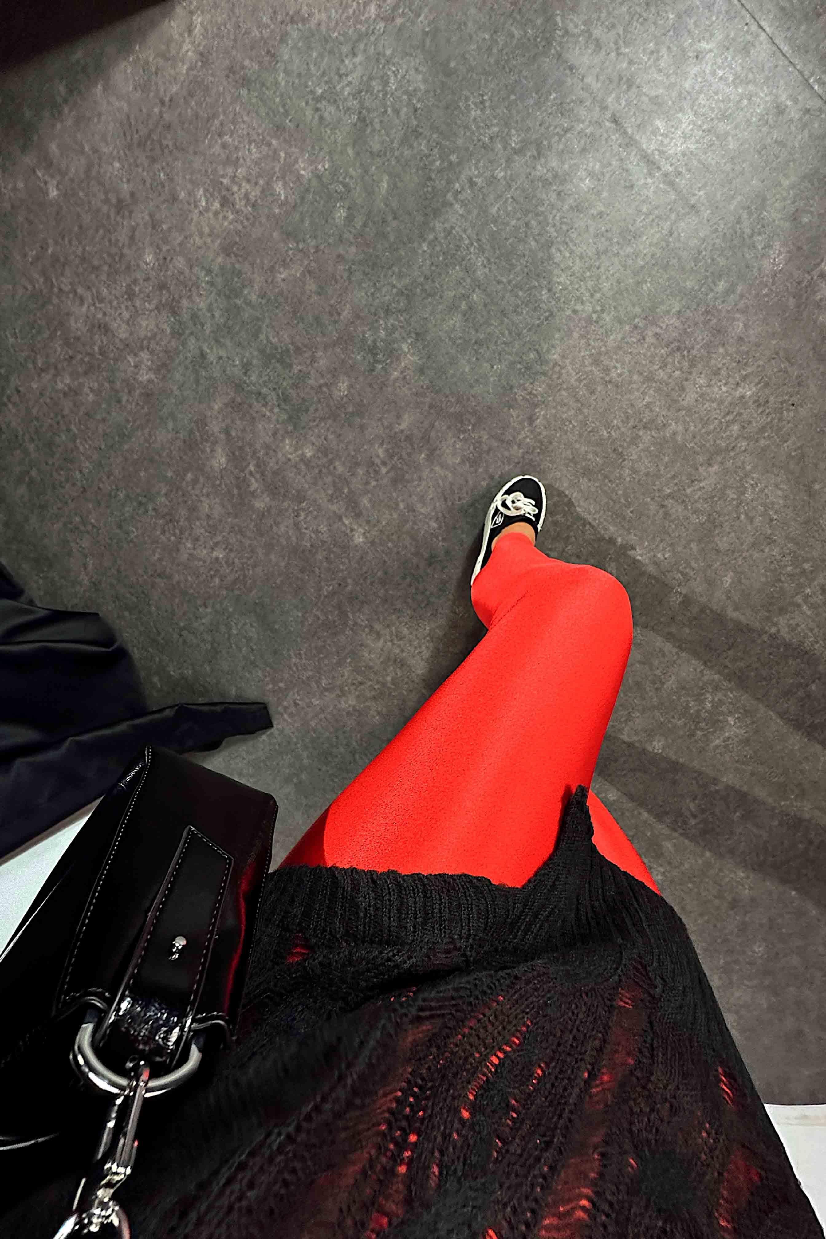 Orjinal Model Yüksek Bel Disco Kadın Tayt Kırmızı