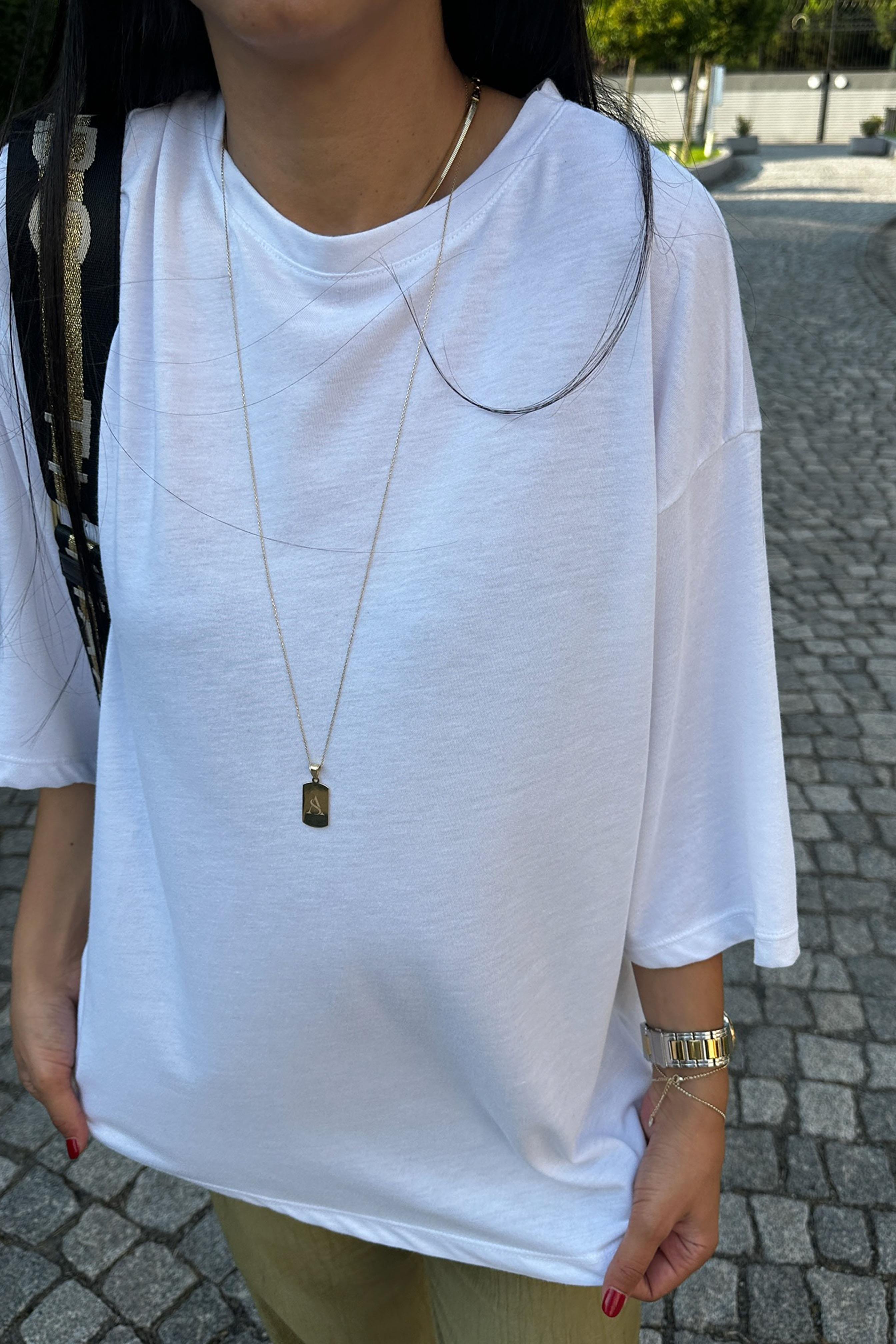 Oversize Basic Tişört Beyaz
