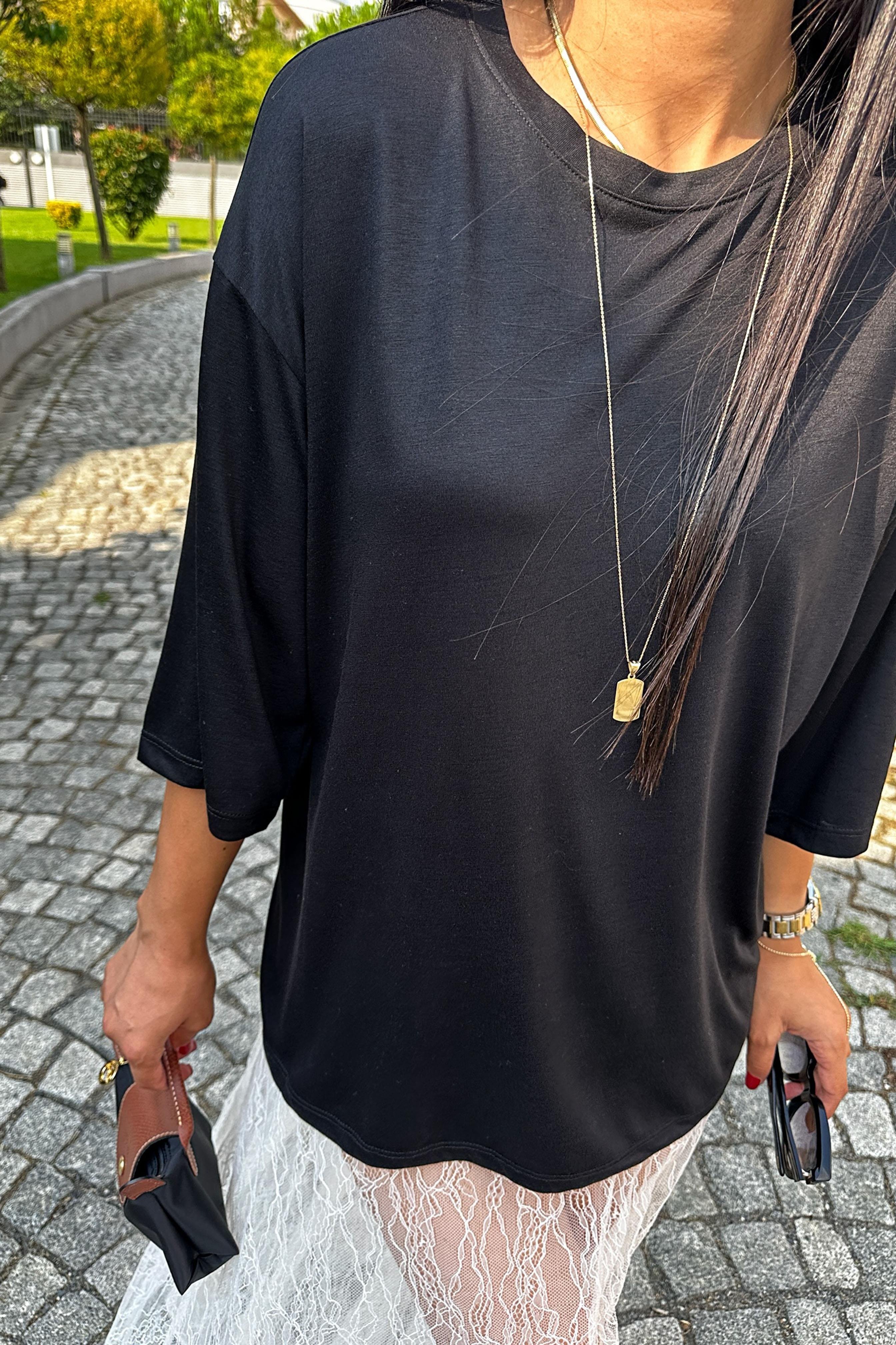 Oversize Basic Tişört Siyah