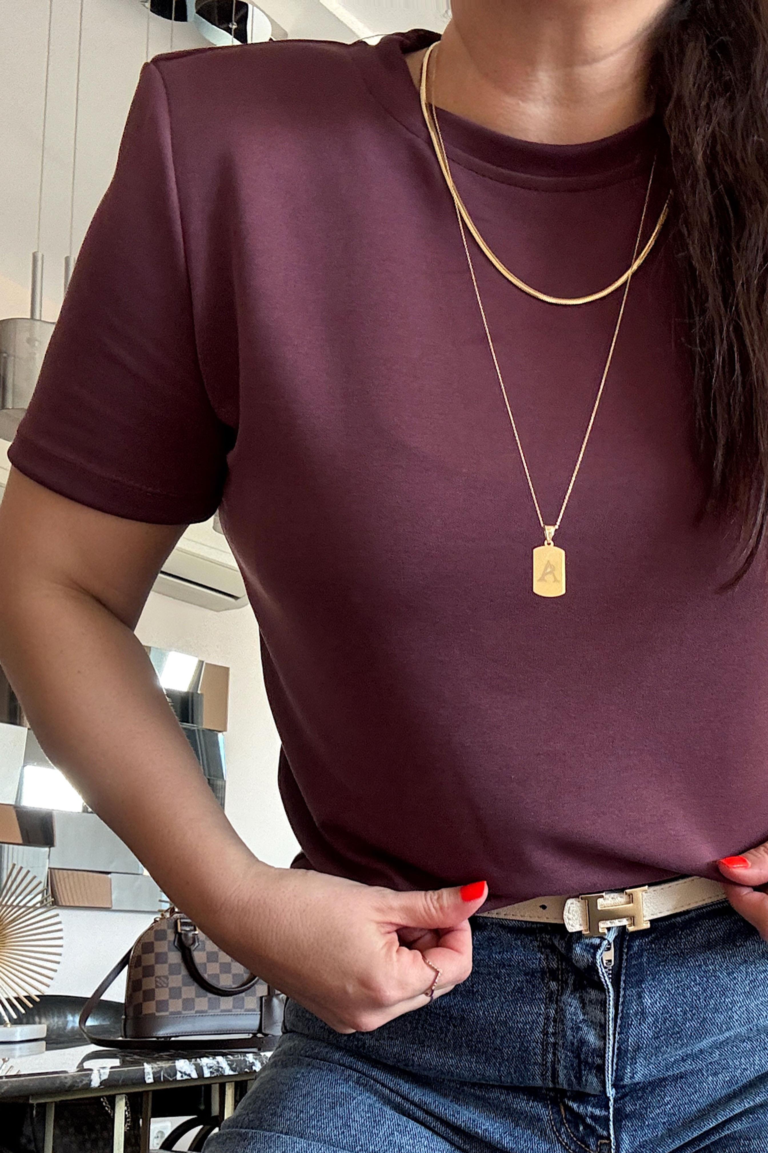 Oysh Modal Kumaş Vatkalı Basic Mürdüm