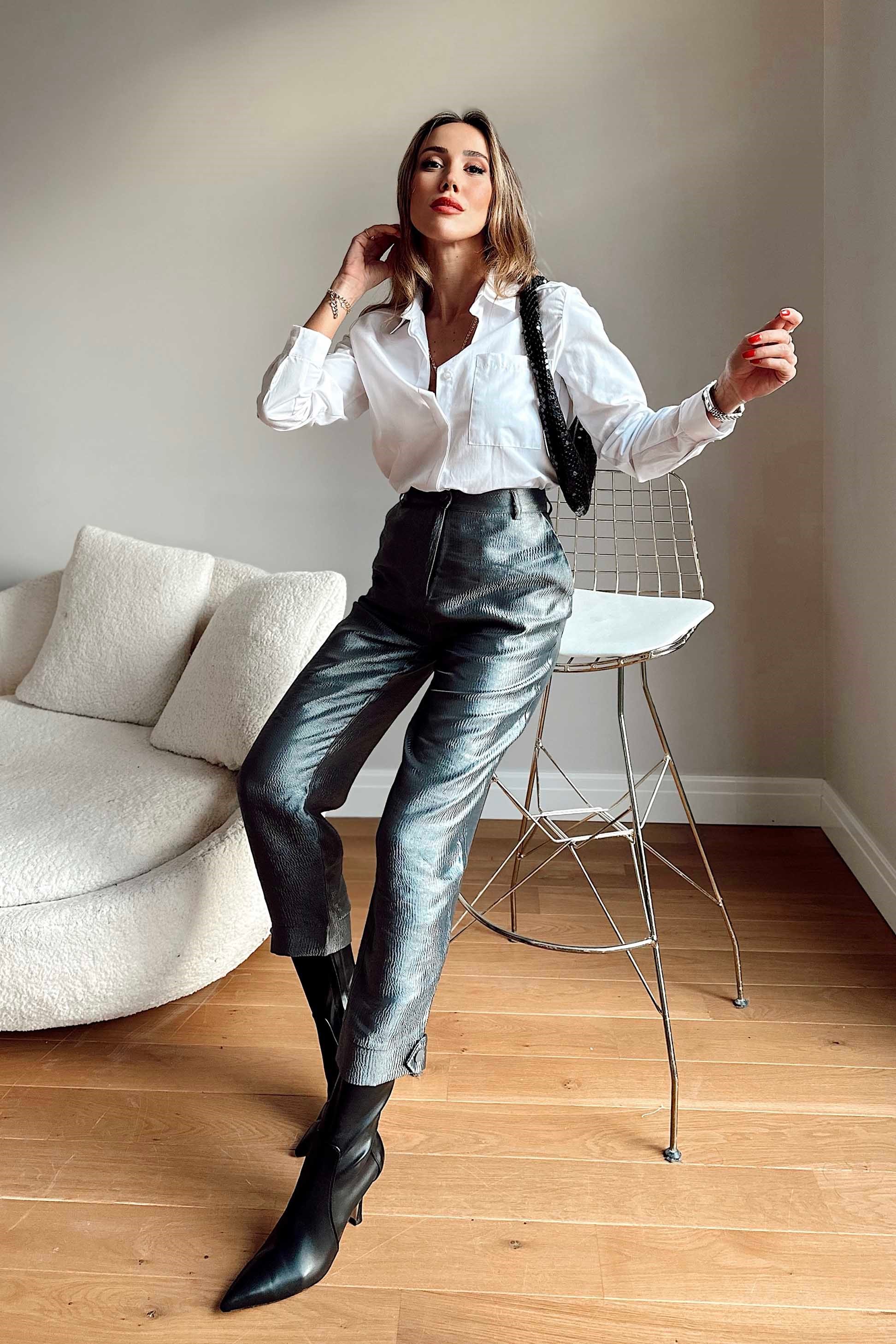 Parlak Pantolon Silver