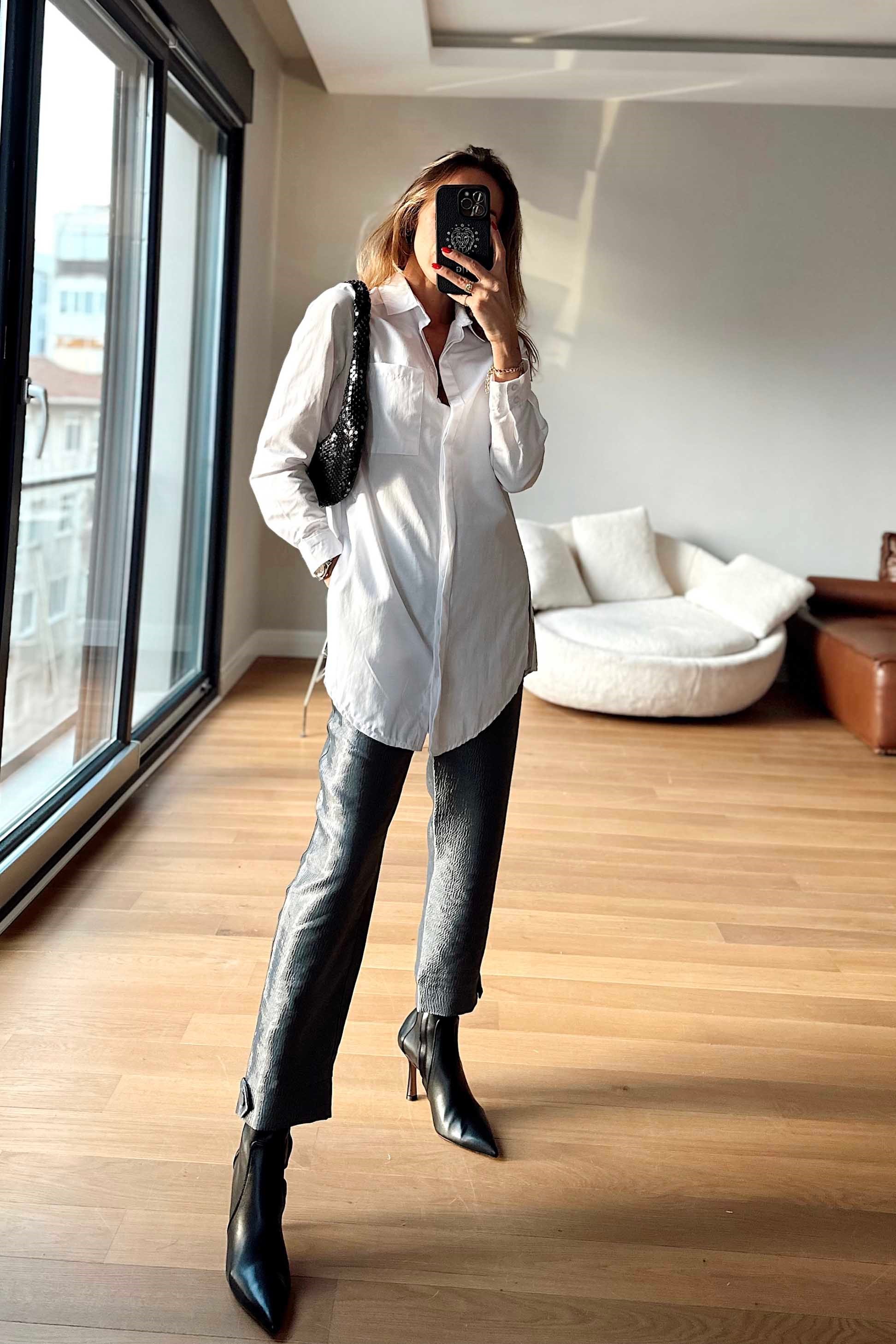 Parlak Pantolon Silver
