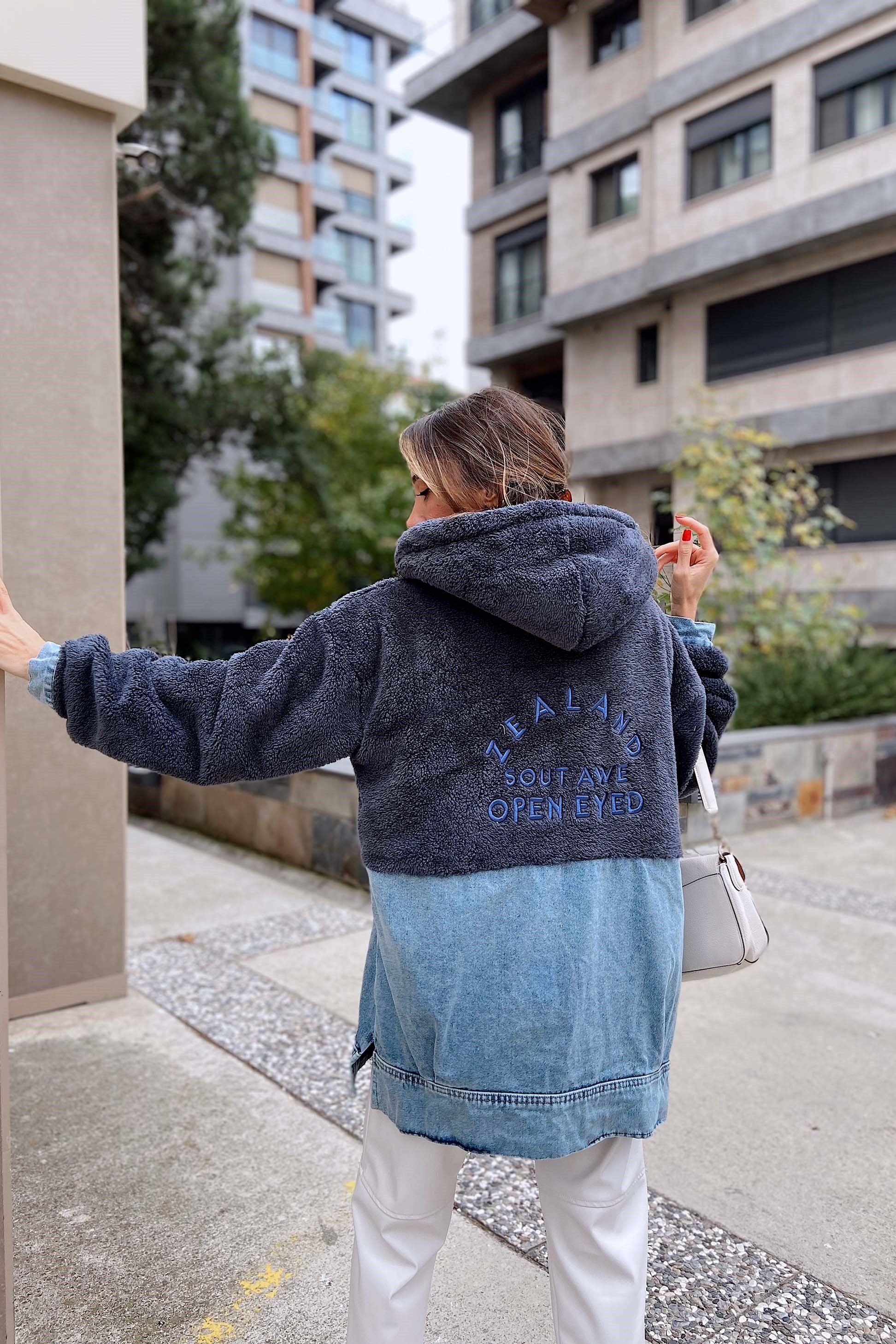 Peluş Fermuarlı Sweatshirt Antrasit
