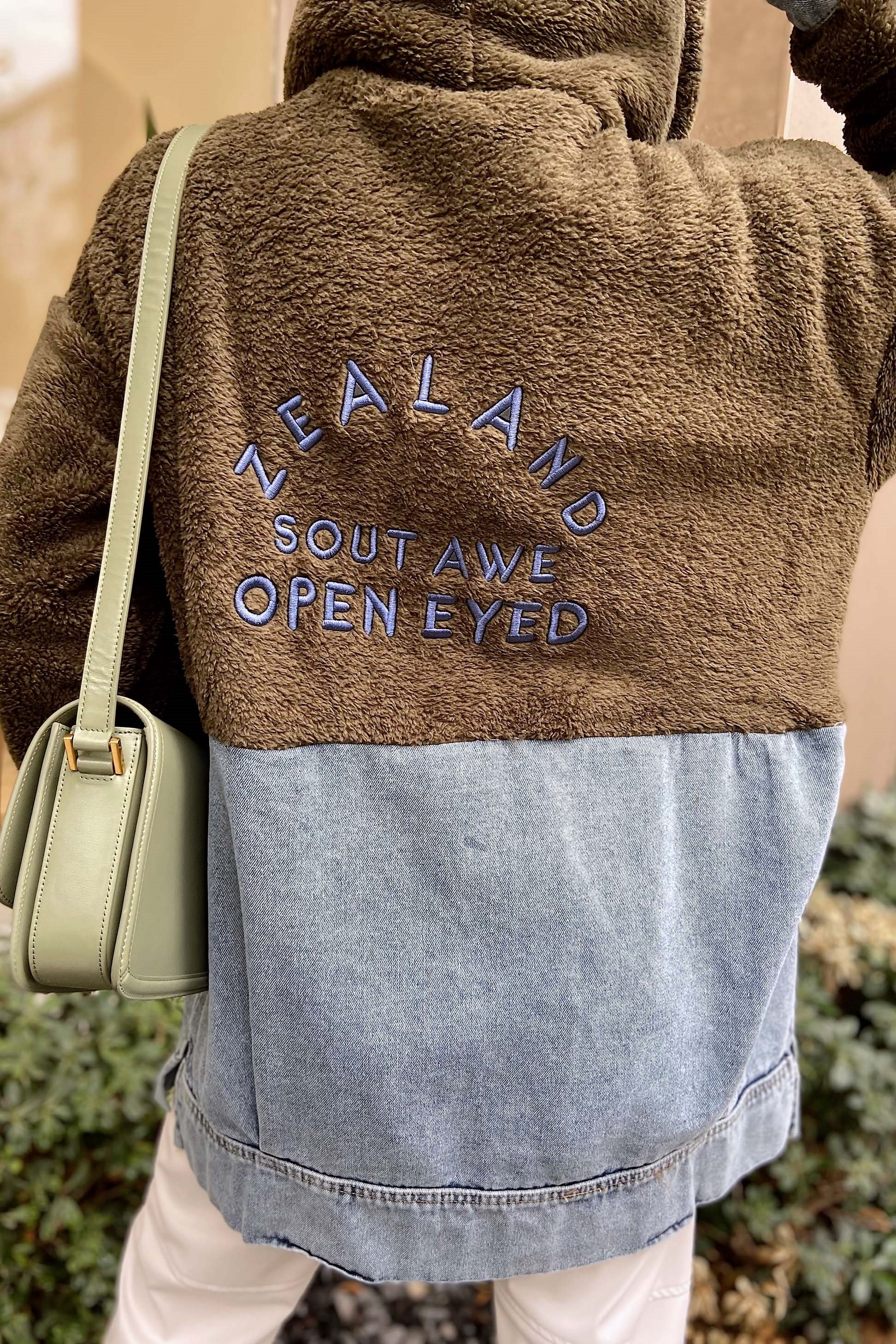 Peluş Fermuarlı Sweatshirt Yeşil