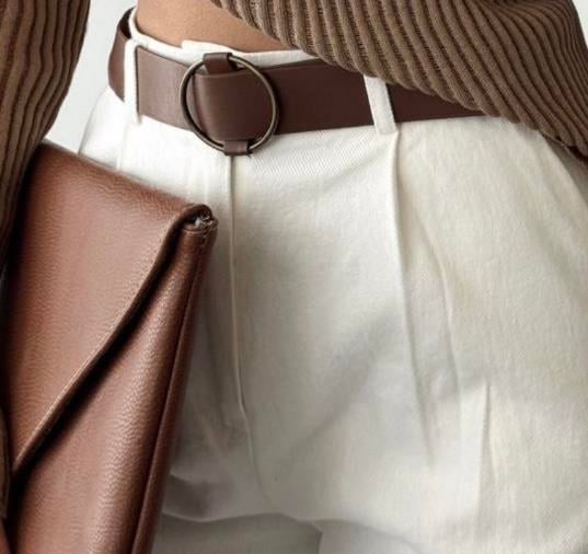 Perla Ekru Kemerli Gabardin Pantolon