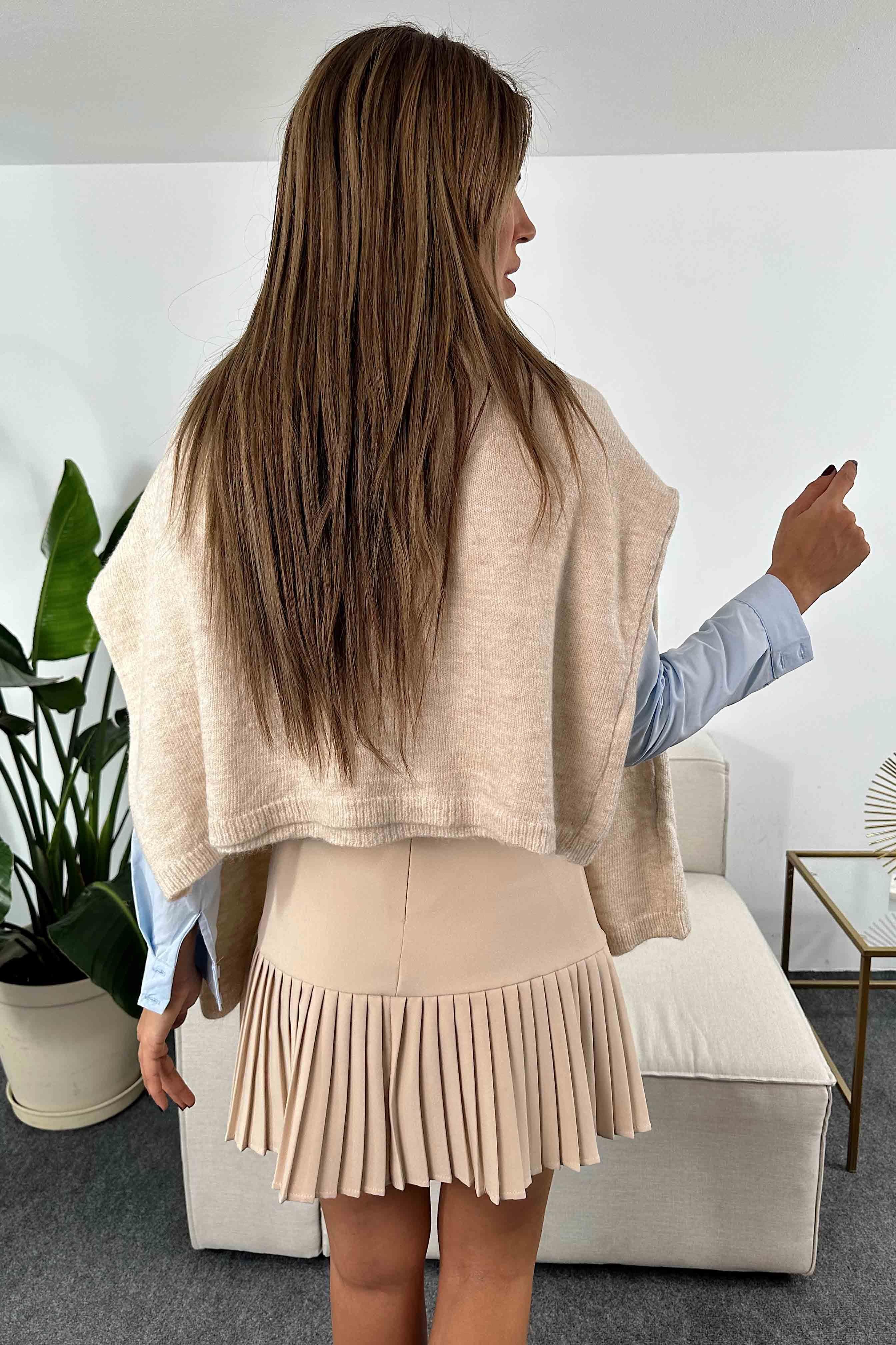 Pileli Mini Etek Taş