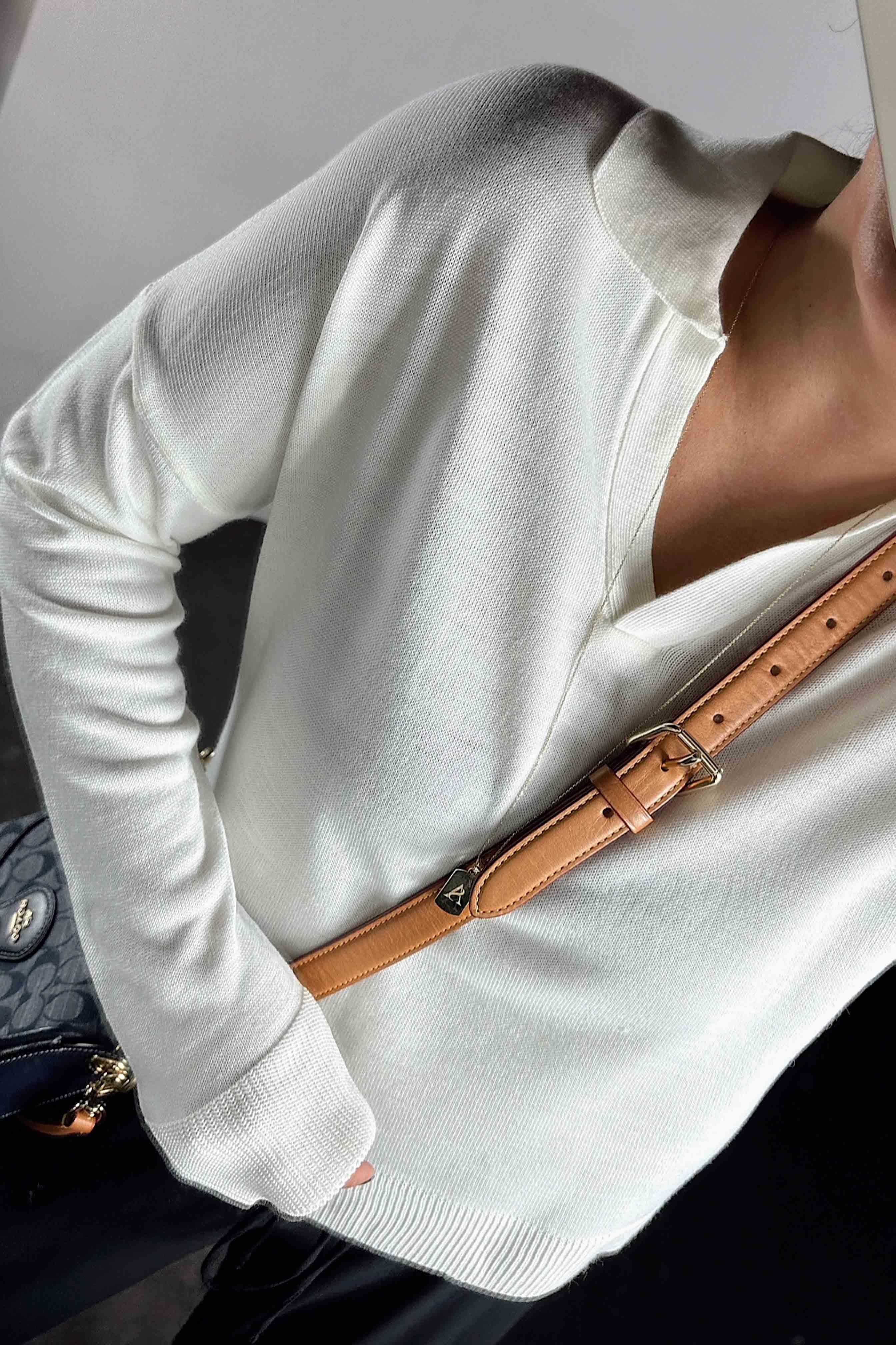 Polo Yaka Basic Triko Kazak Ekru