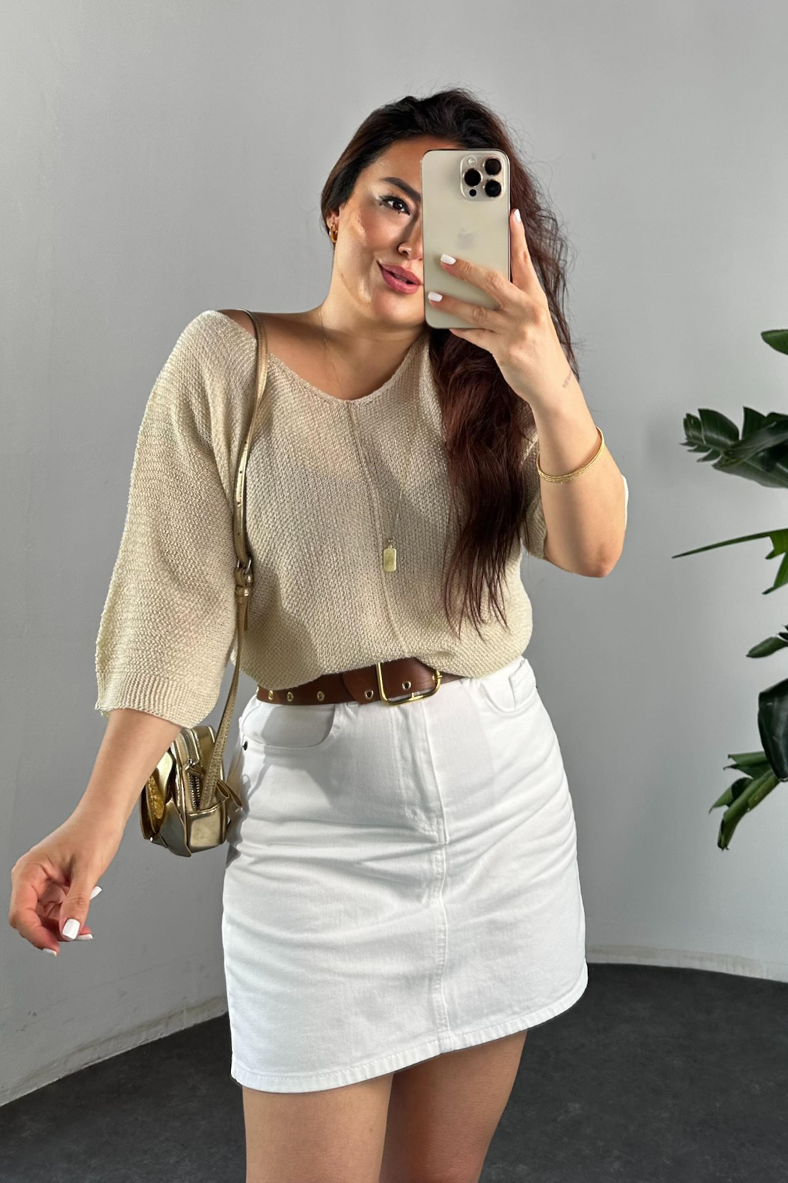 Premium Kalite Elit Triko Merserize Bluz Taş