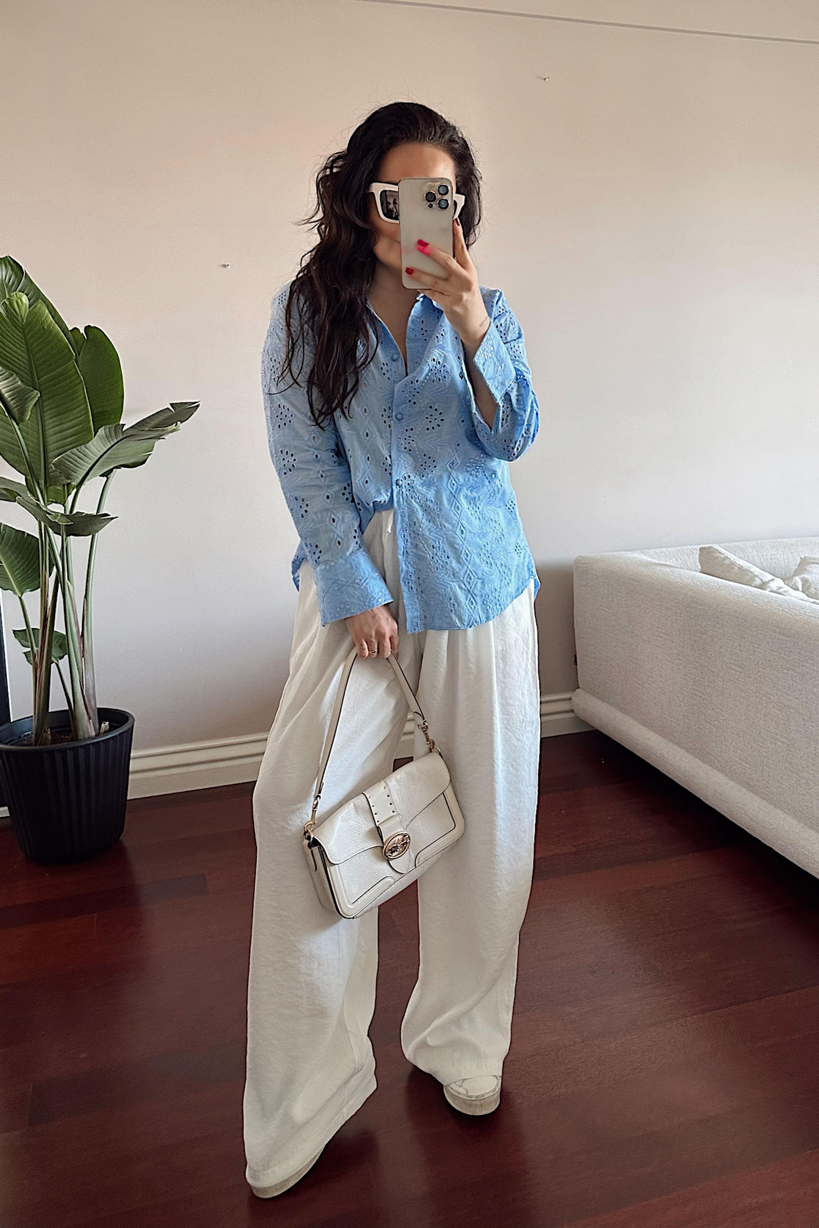 Premium Kalite Güpür Detaylı Gömlek Bebe Mavisi