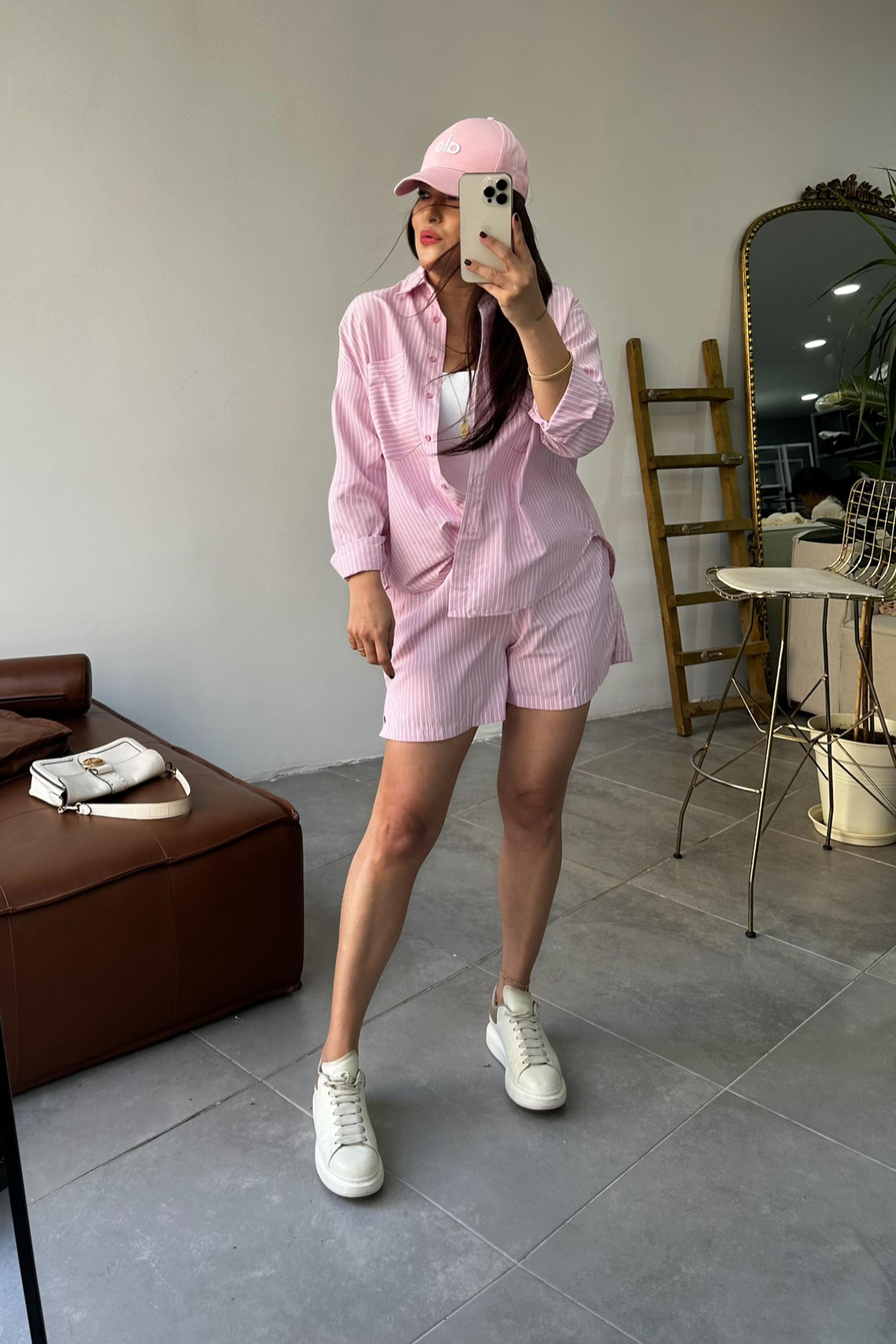 Premium Kalite İkili Şort Takım Pembe