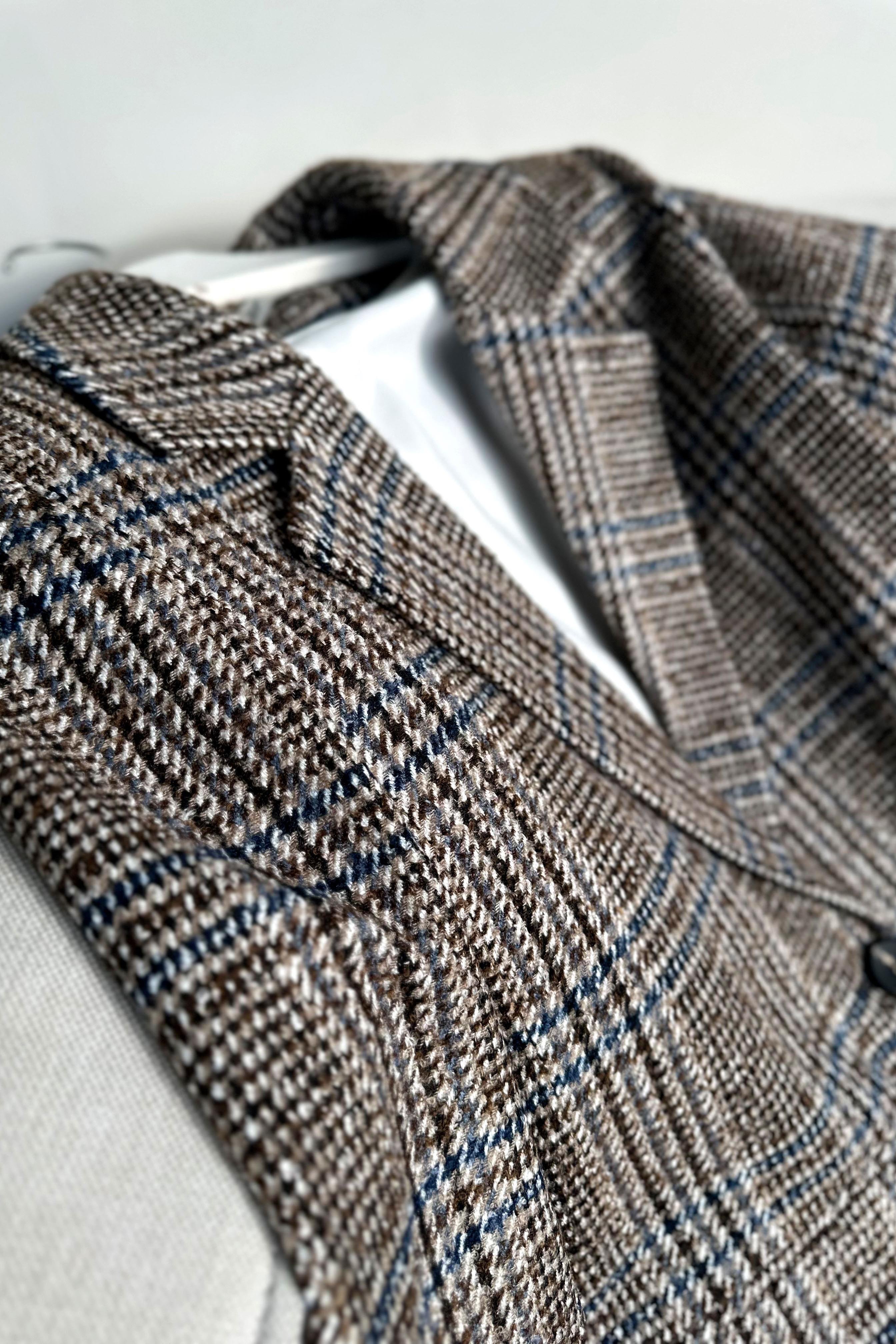 Premium Kalite Kare Desenli Blazer Ceket Kahverengi