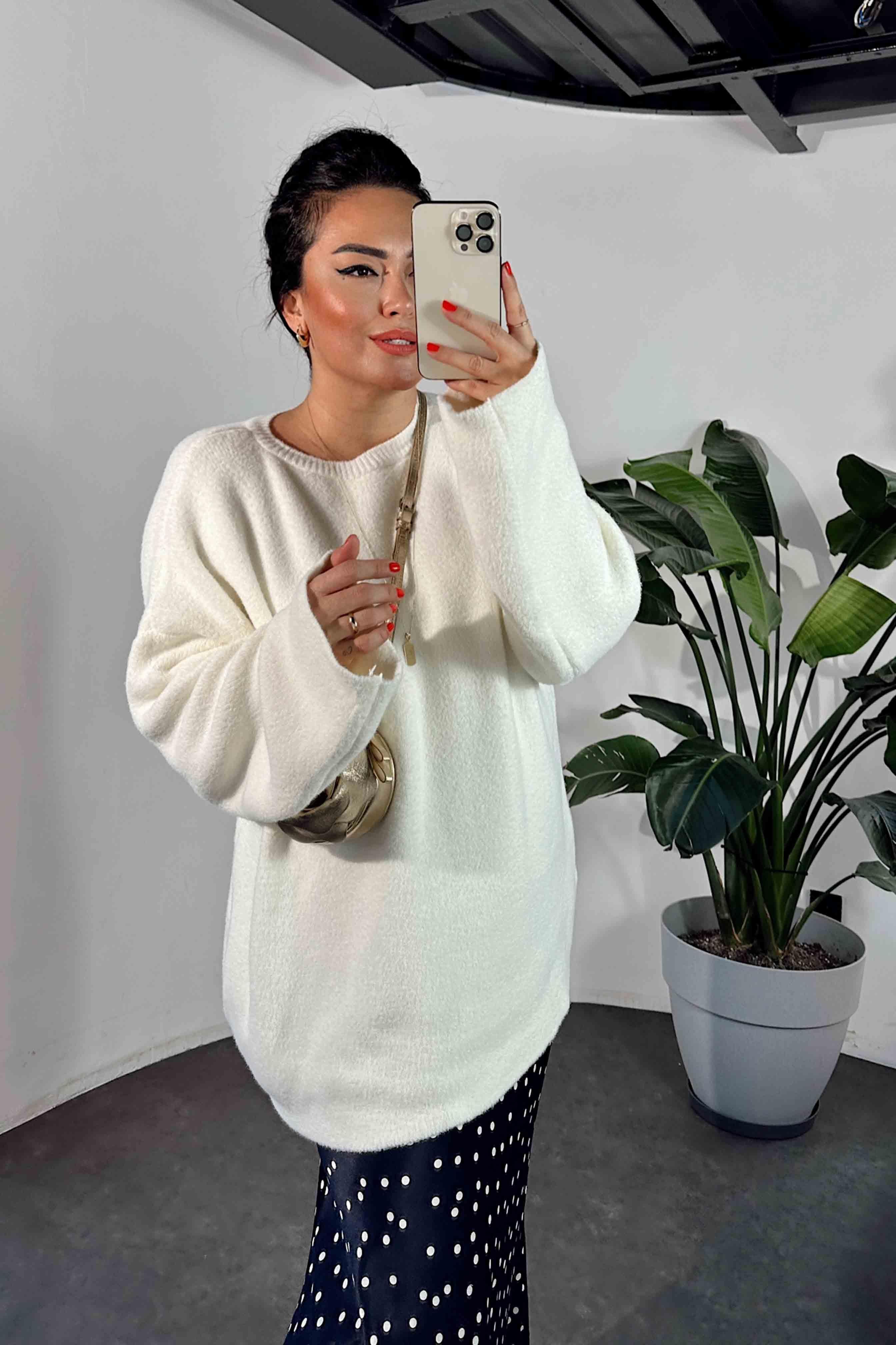 Premium Kalite Massi Model Yumoş Kazak Ekru