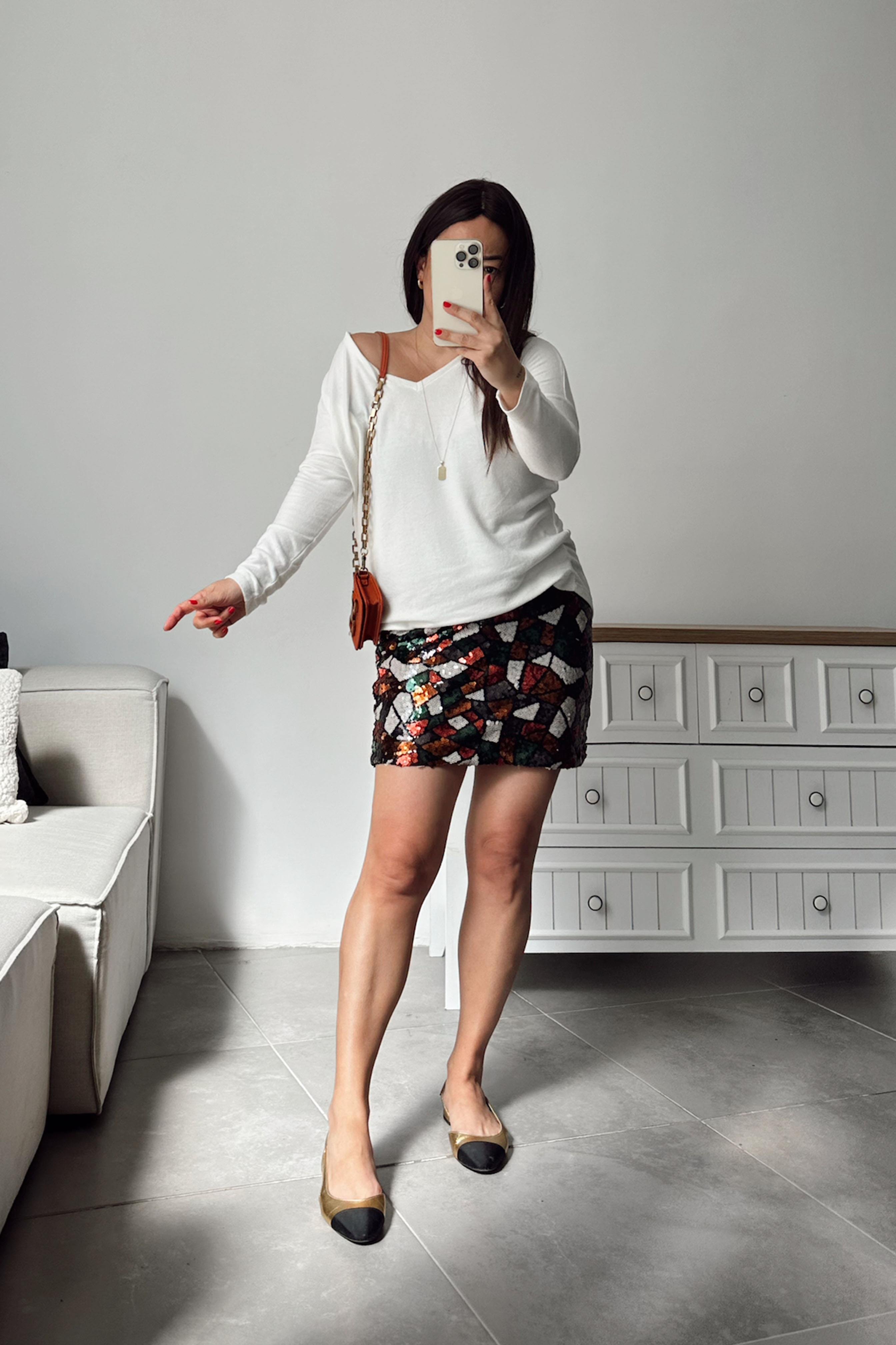 Premium Kalite Pul Payetli Cam Mozaik Etek Renkli