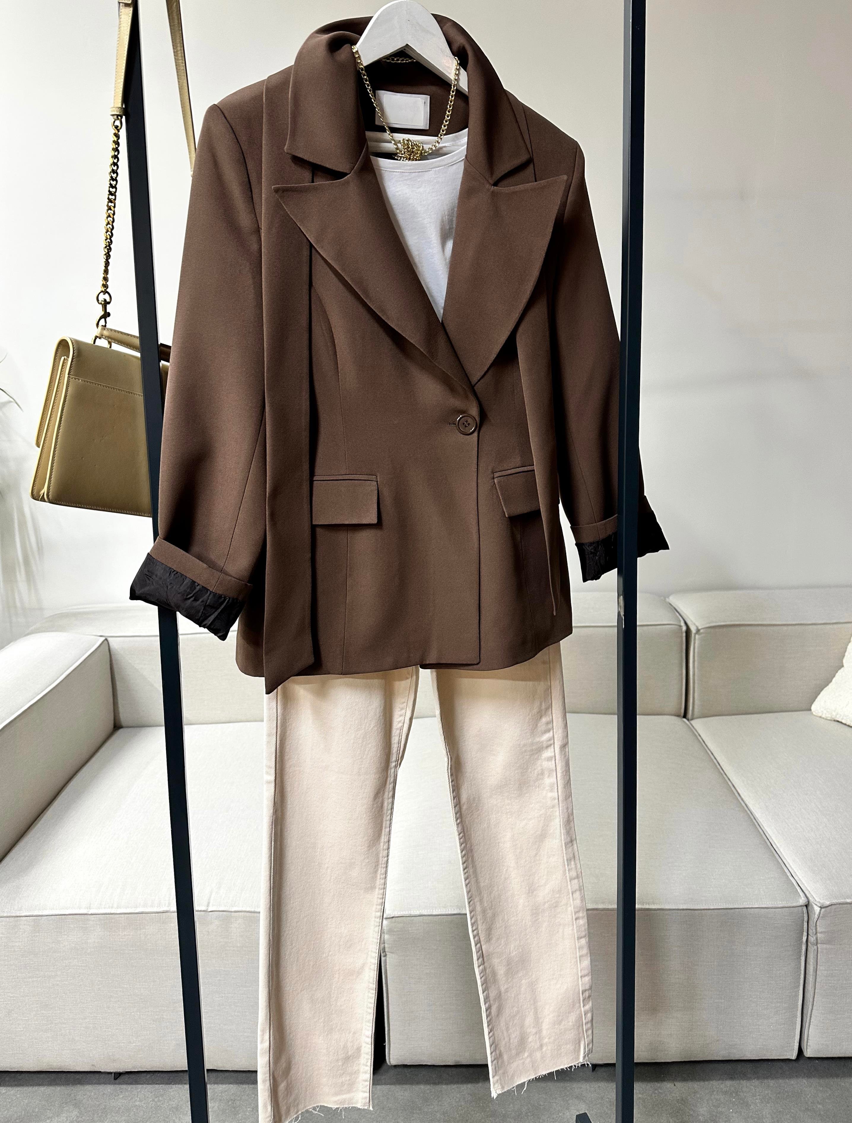 Premium Kalite Saten Astarlı Pera Blazer Ceket