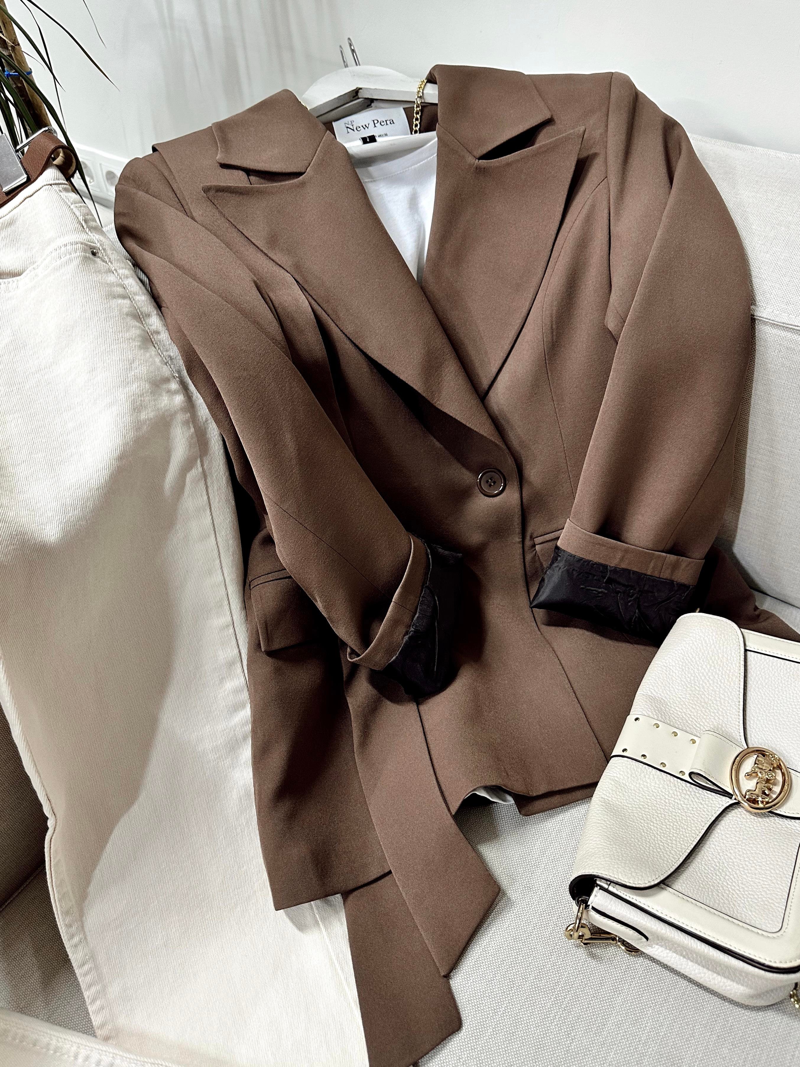 Premium Kalite Saten Astarlı Pera Blazer Ceket