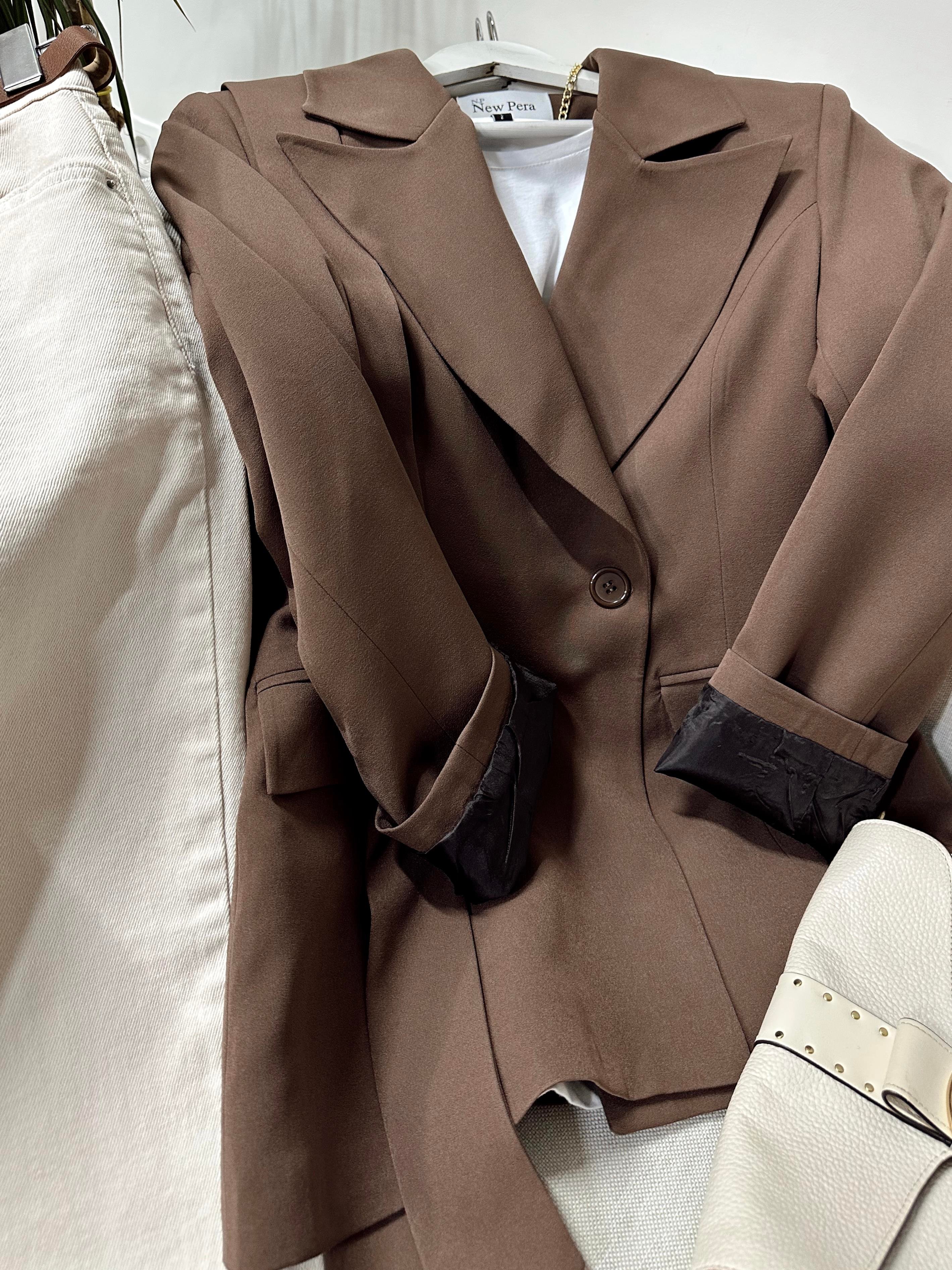 Premium Kalite Saten Astarlı Pera Blazer Ceket