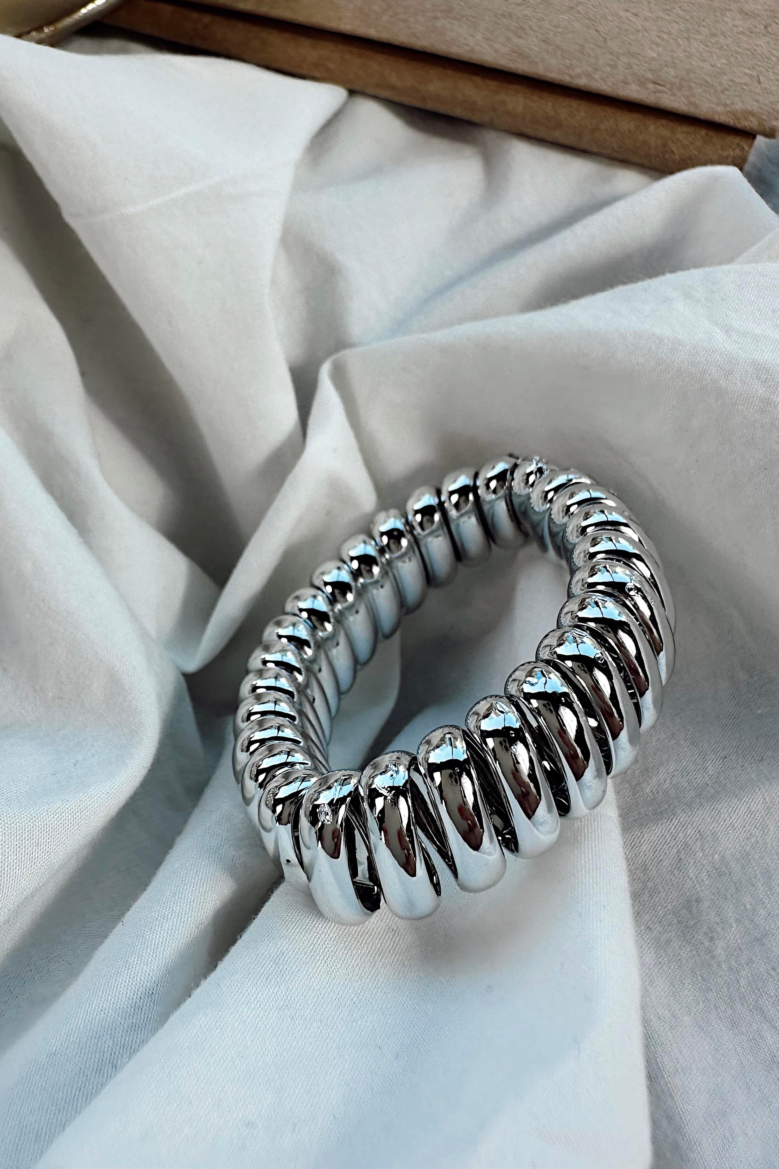 Premium Kalite Spiral Lastik Toka Silver