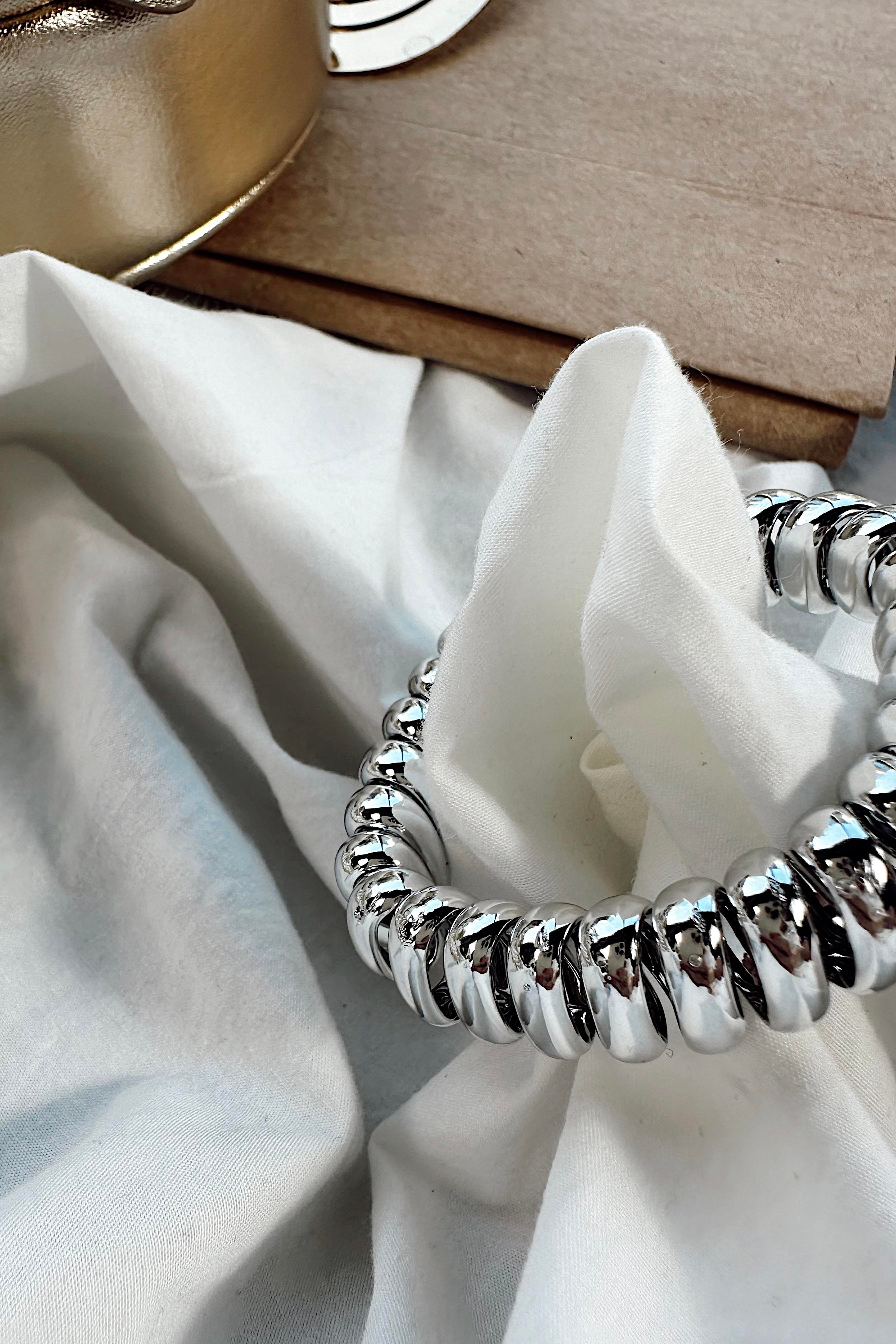 Premium Kalite Spiral Lastik Toka Silver