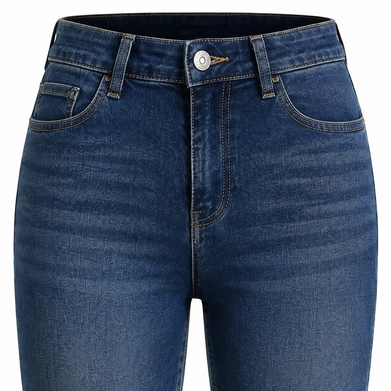 Premium Kalite Yüksek Bel Straight Jean Gece Mavisi