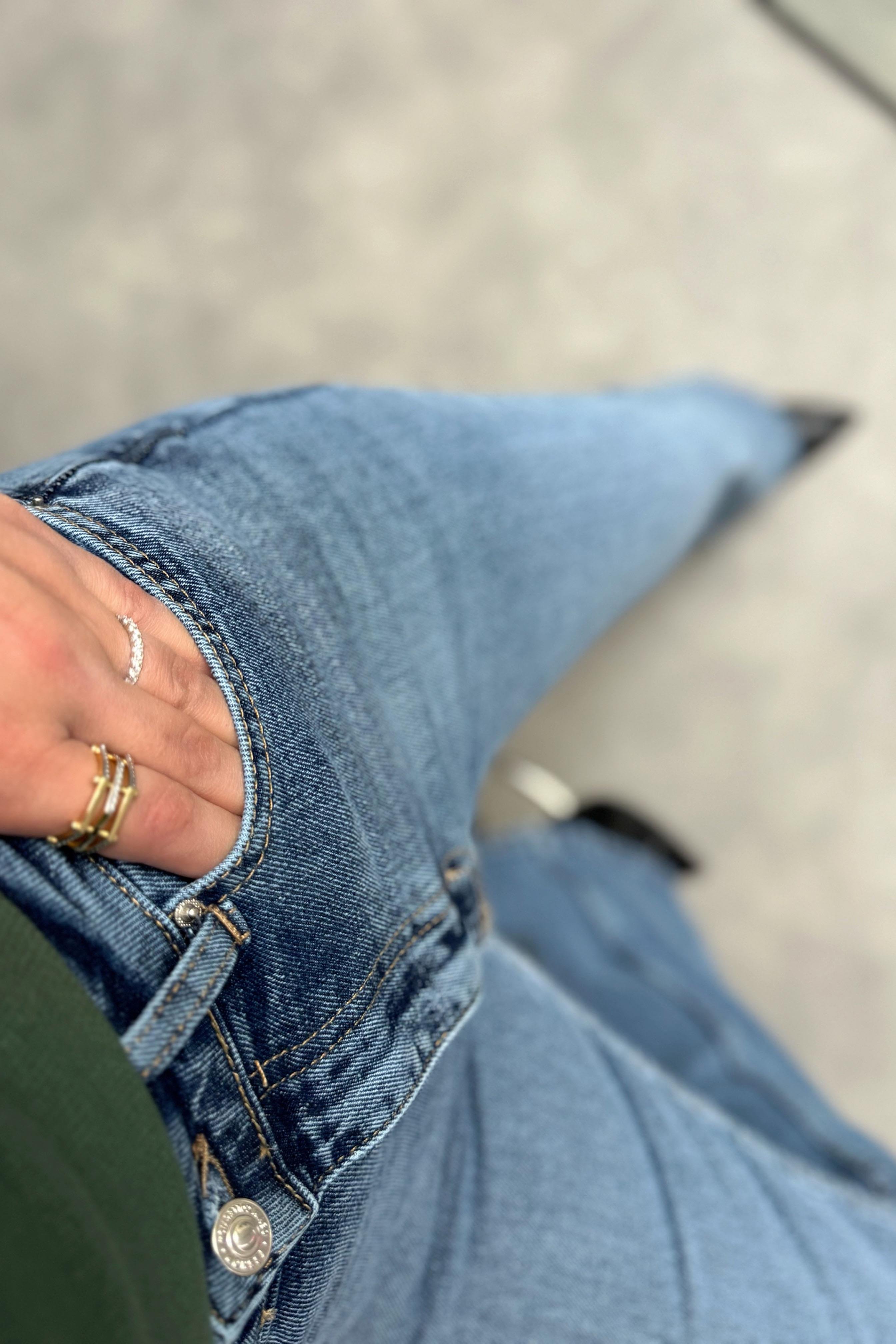 Premium Kalite Yüksek Bel Straight Jean Pantolon Açık Mavi