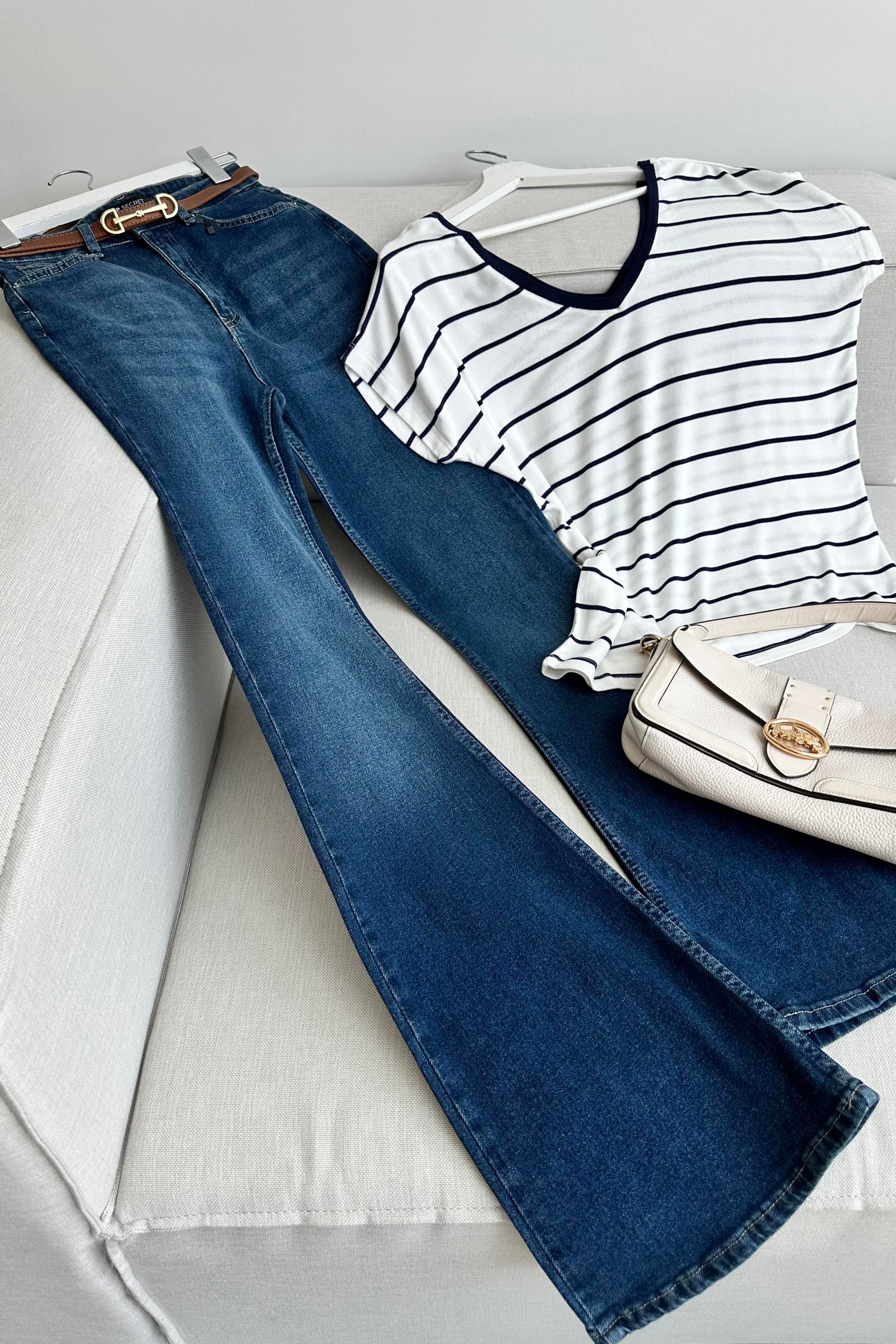 Premium Kalite Yüksek Bel Straight Jean Gece Mavisi