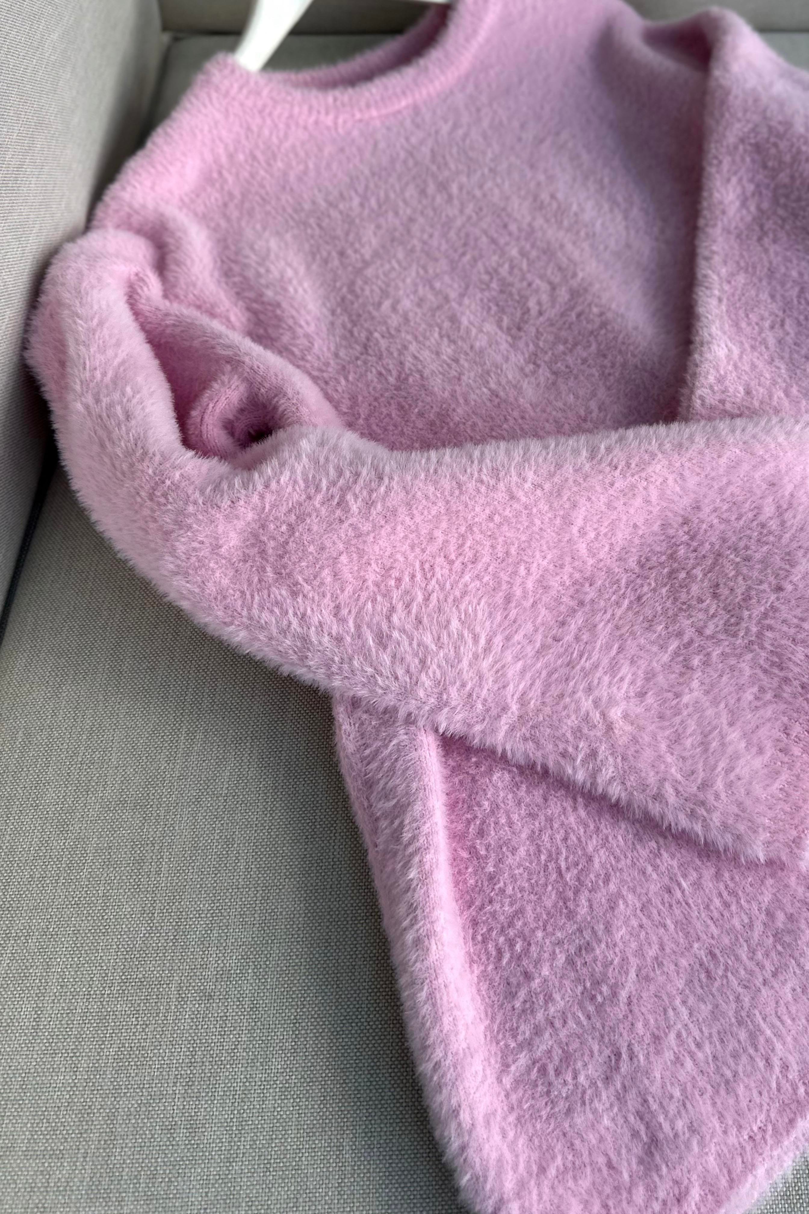 Premium Kalite Yumoş Sakallı Kazak Pembe