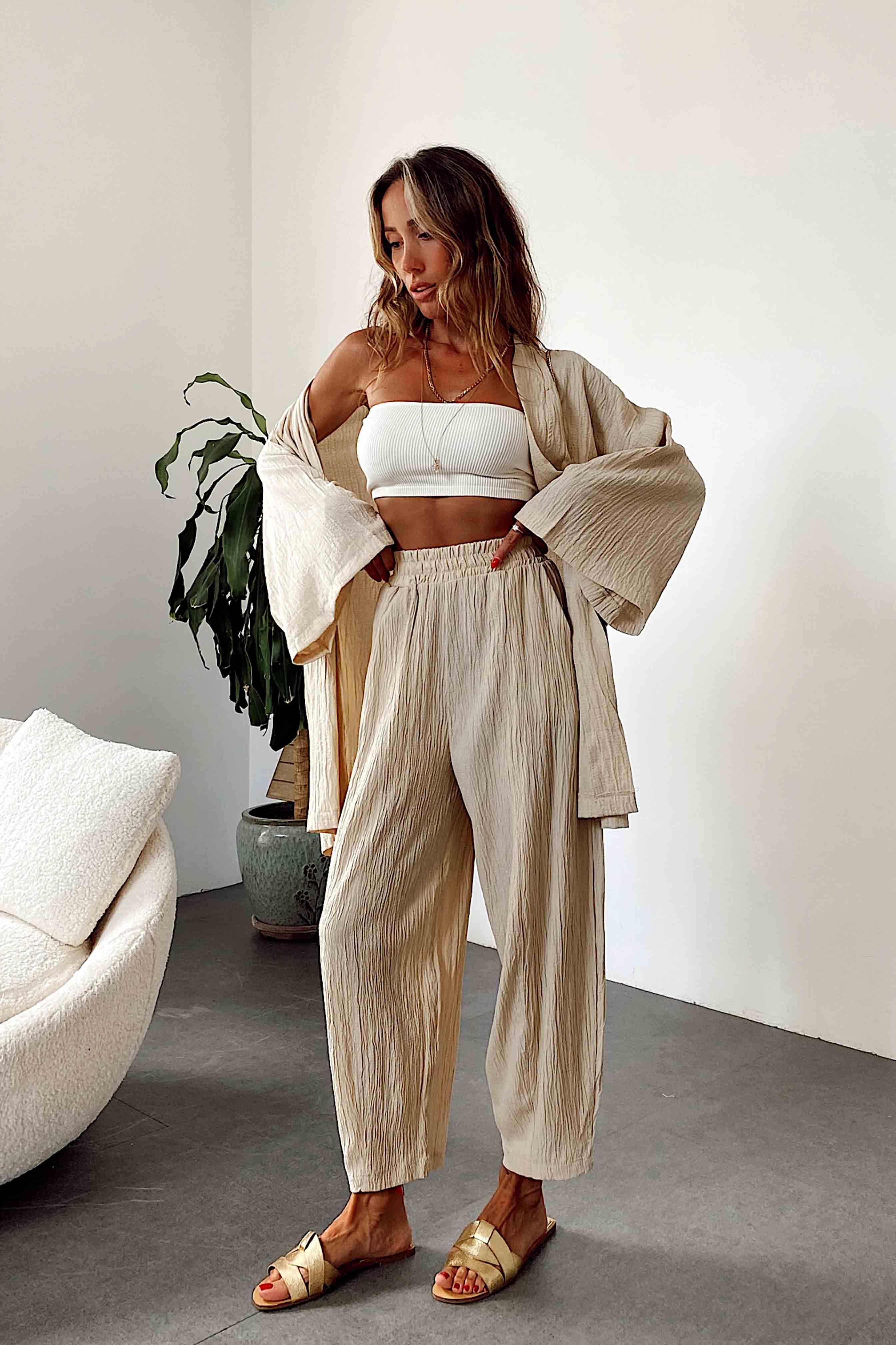 Premium Seri Gofre Kumaş Kimono Takım Taş