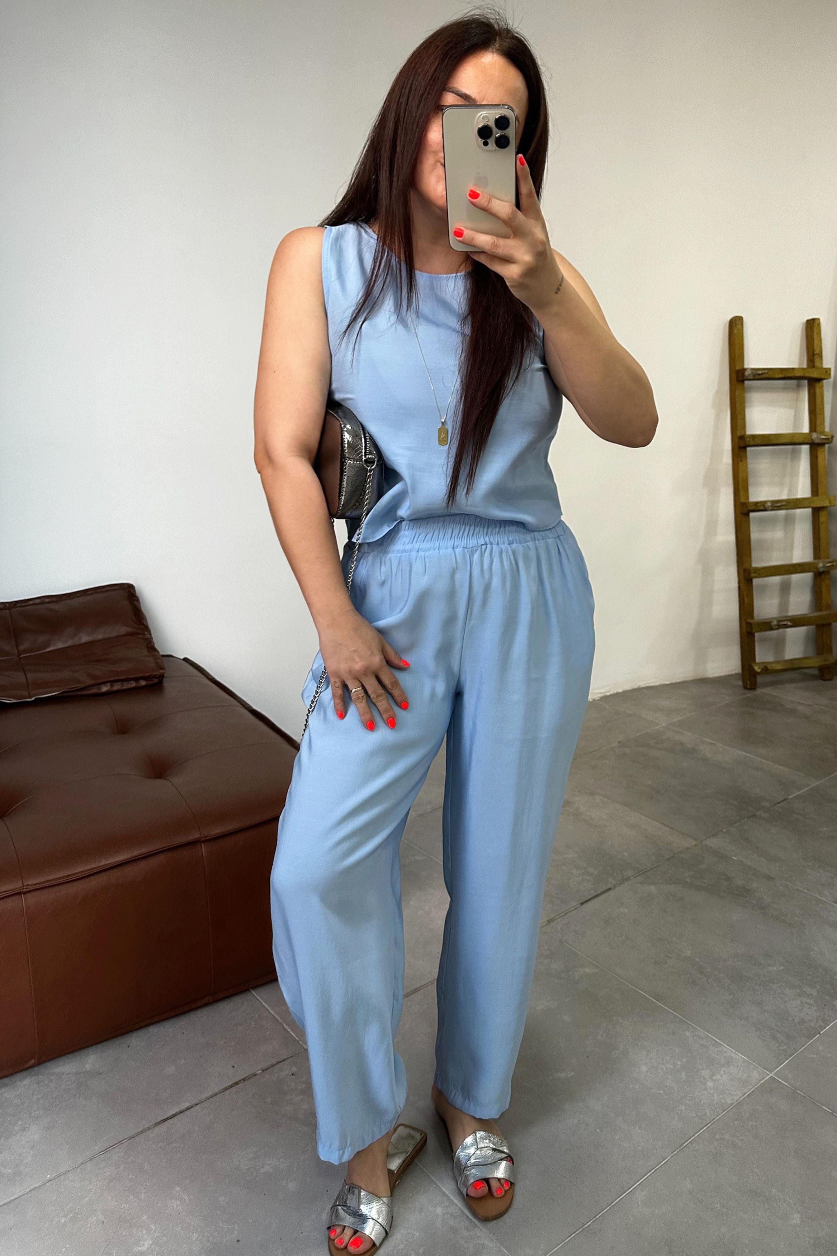 Premium Seri Kolsuz Tensel İkili Takım Bebe Mavisi
