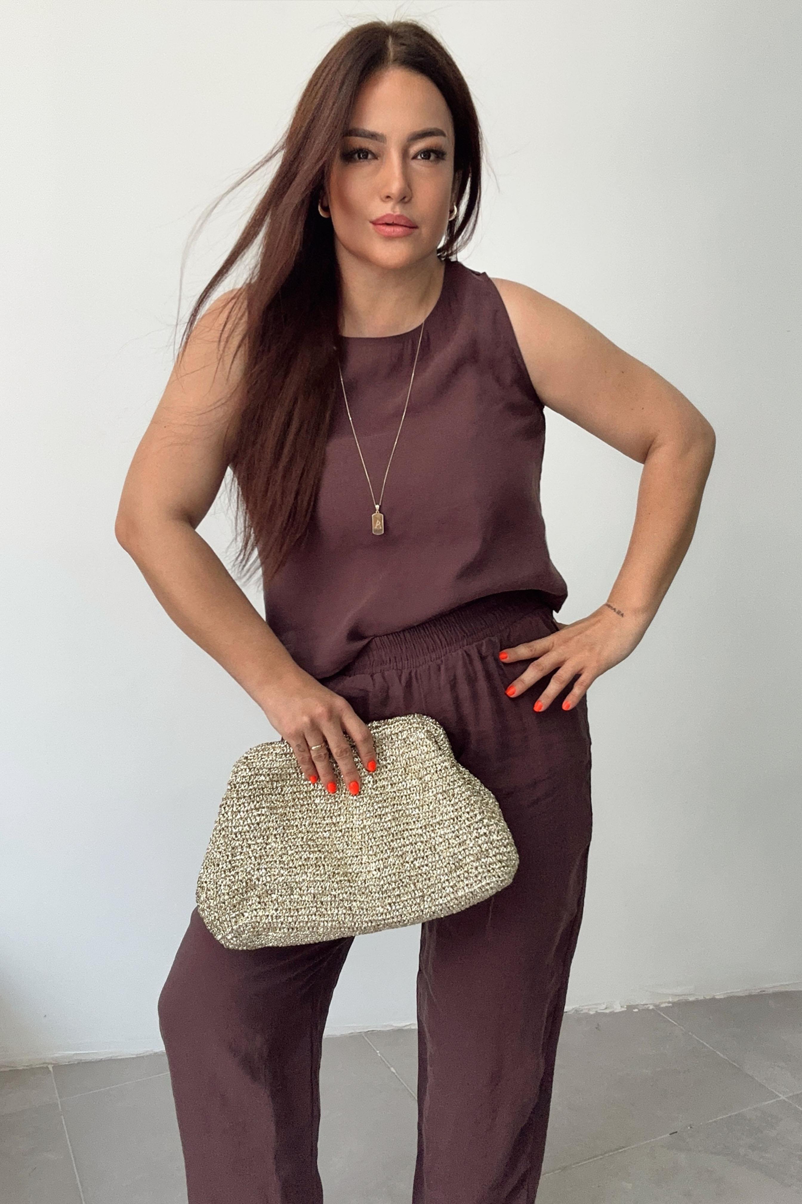 Premium Seri Kolsuz Tensel İkili Takım Mürdüm