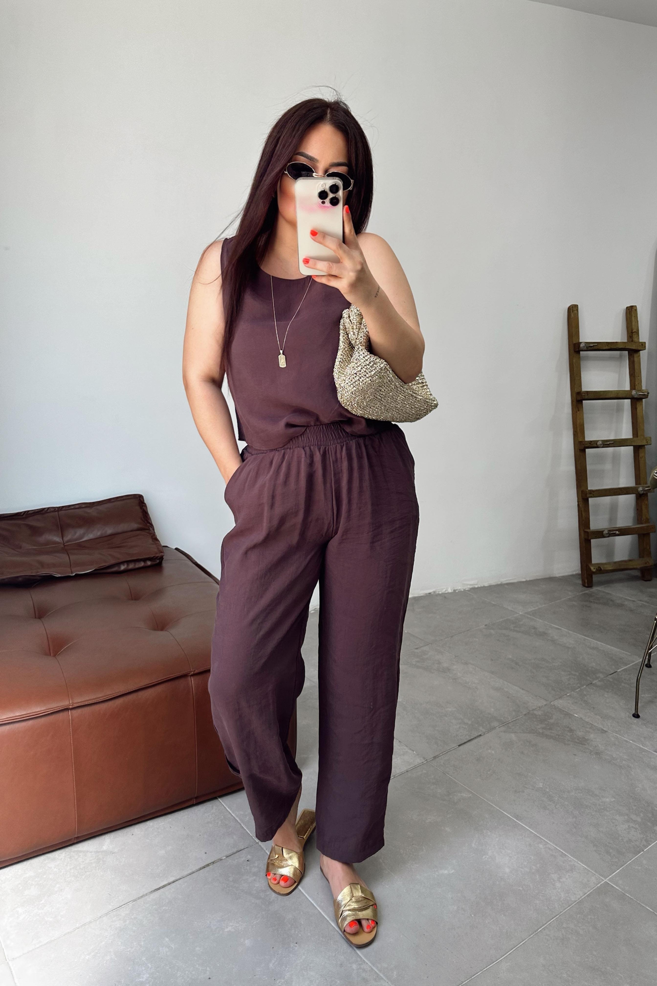 Premium Seri Kolsuz Tensel İkili Takım Mürdüm