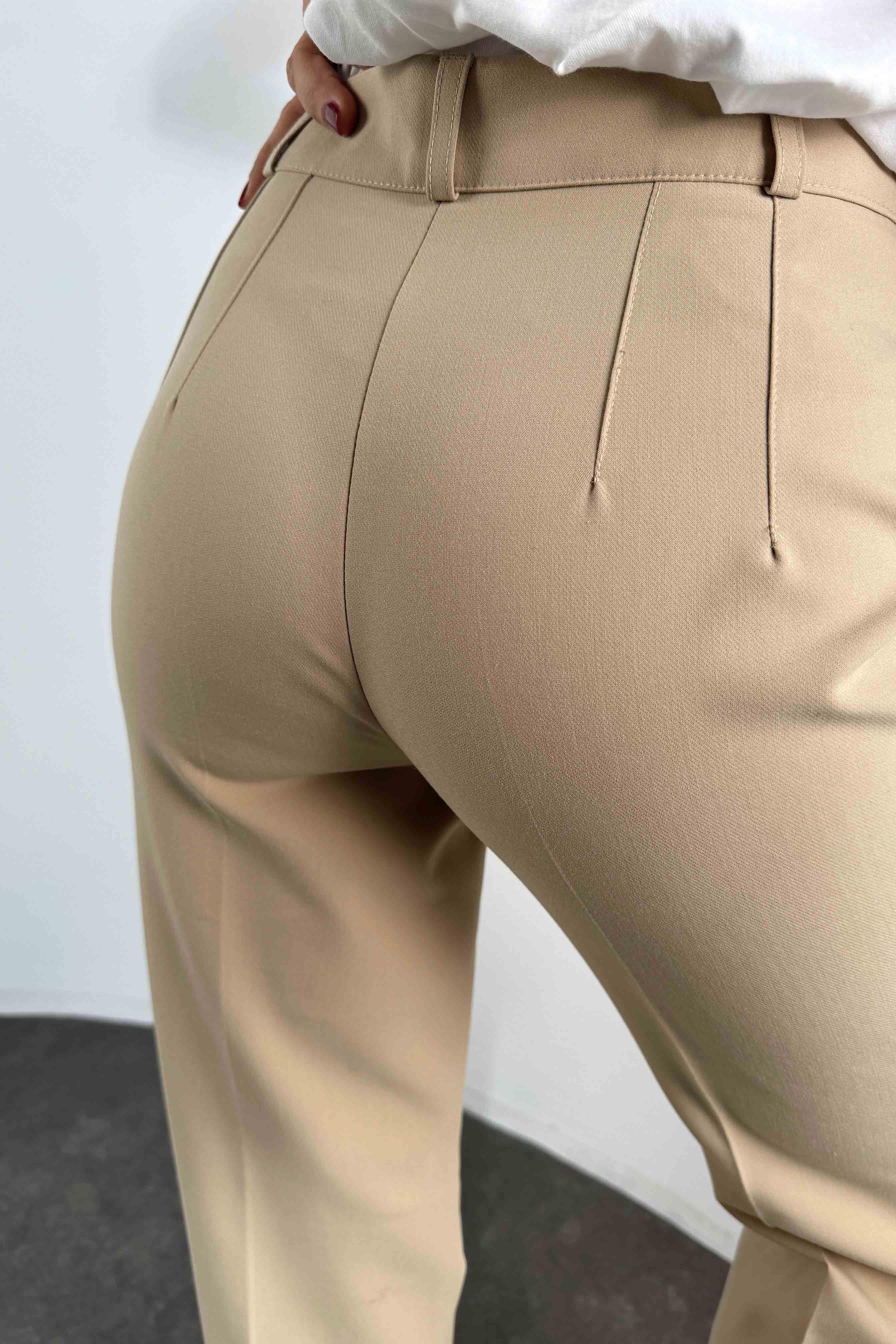 Premium Seri Likralı Kumaş Pantolon Taş
