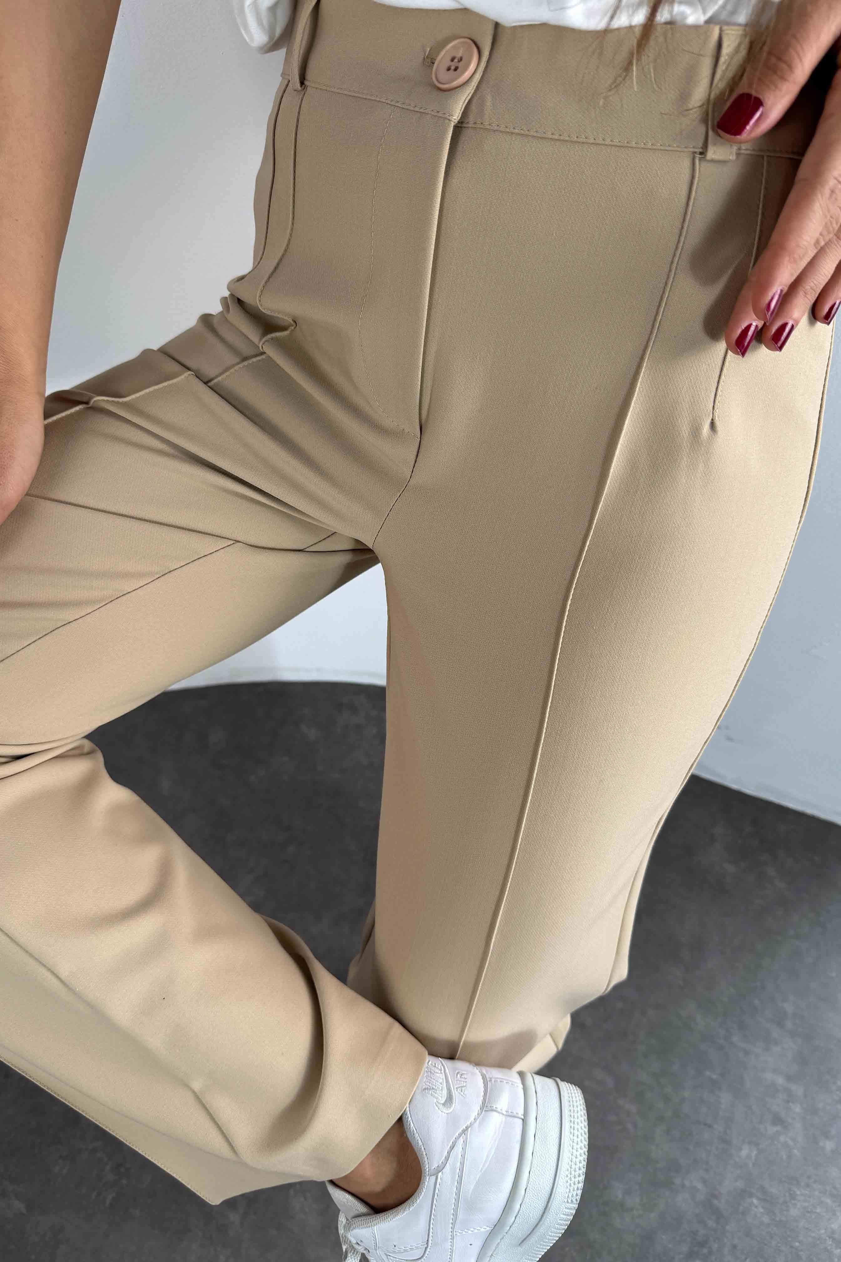 Premium Seri Likralı Kumaş Pantolon Taş