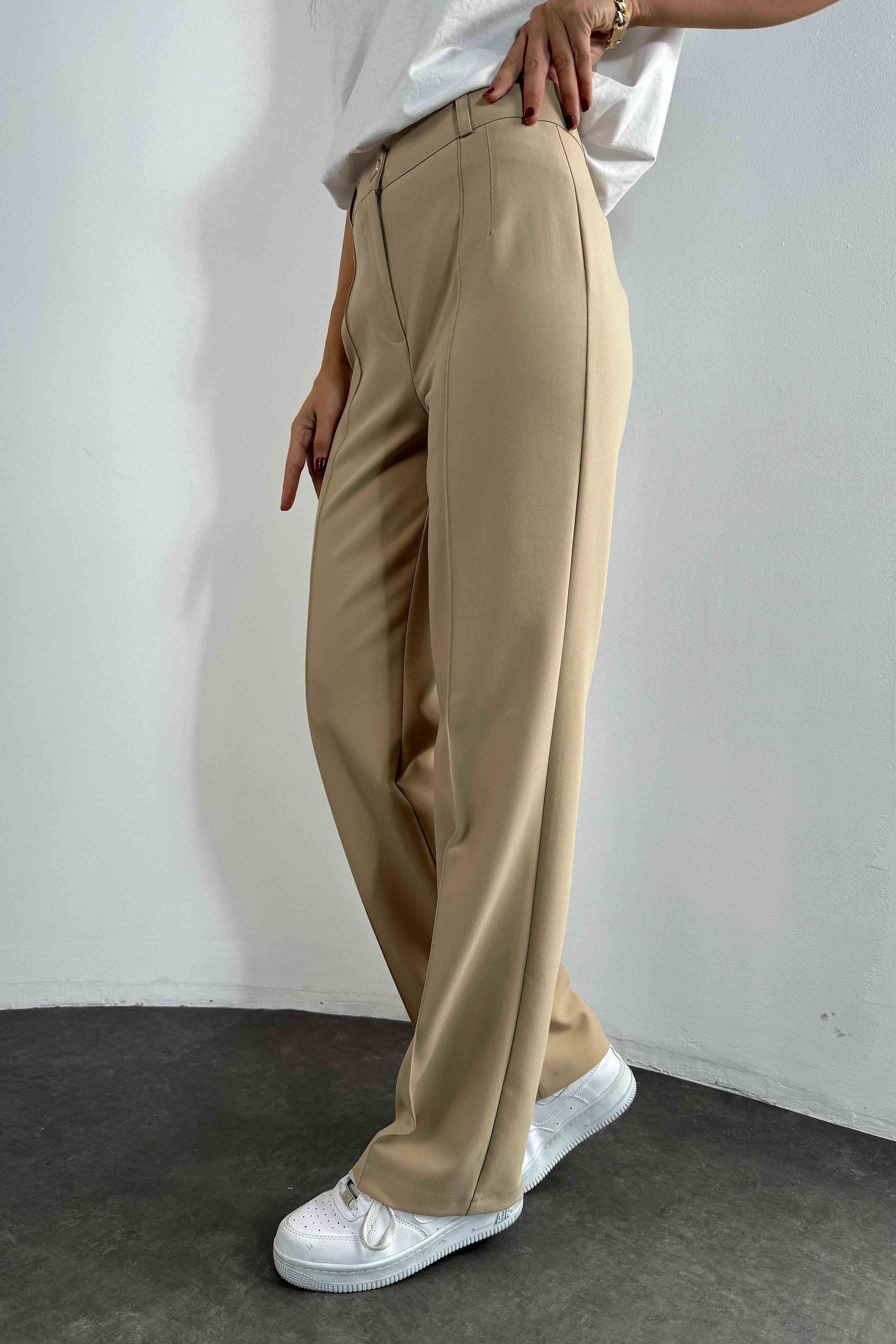 Premium Seri Likralı Kumaş Pantolon Taş