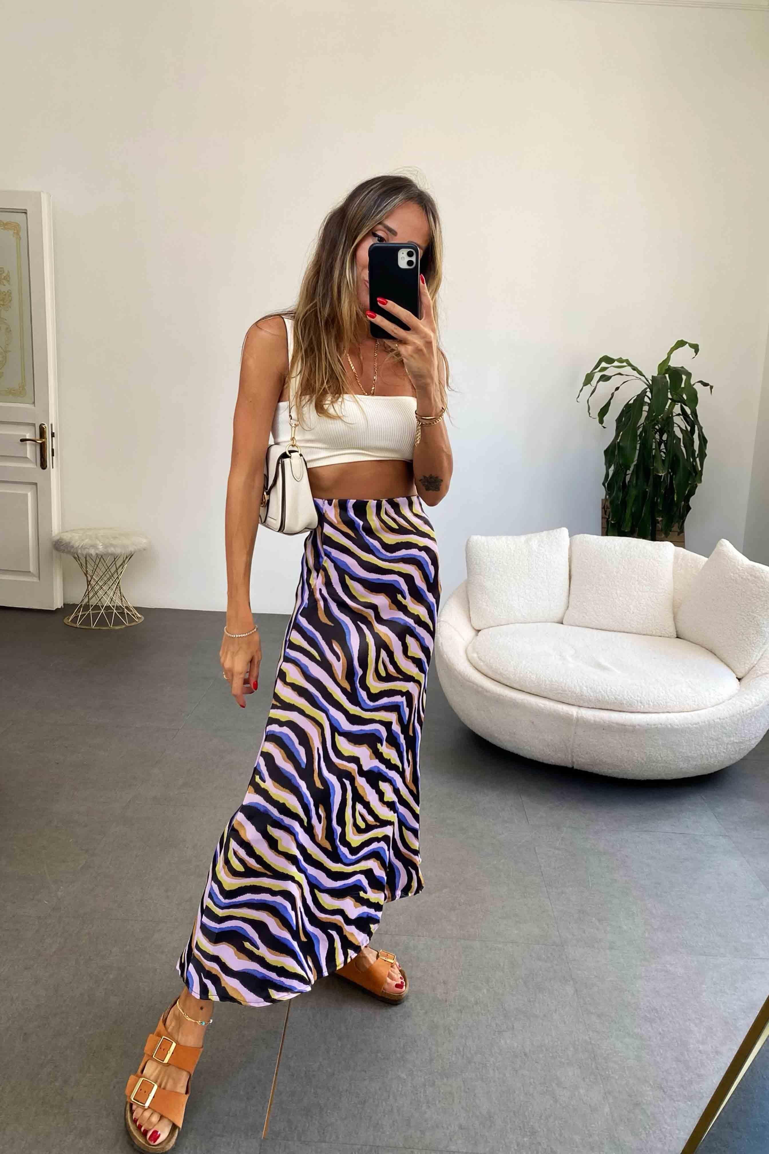 Premium Seri Renkli Zebra Desen Saten Etek Yeşil