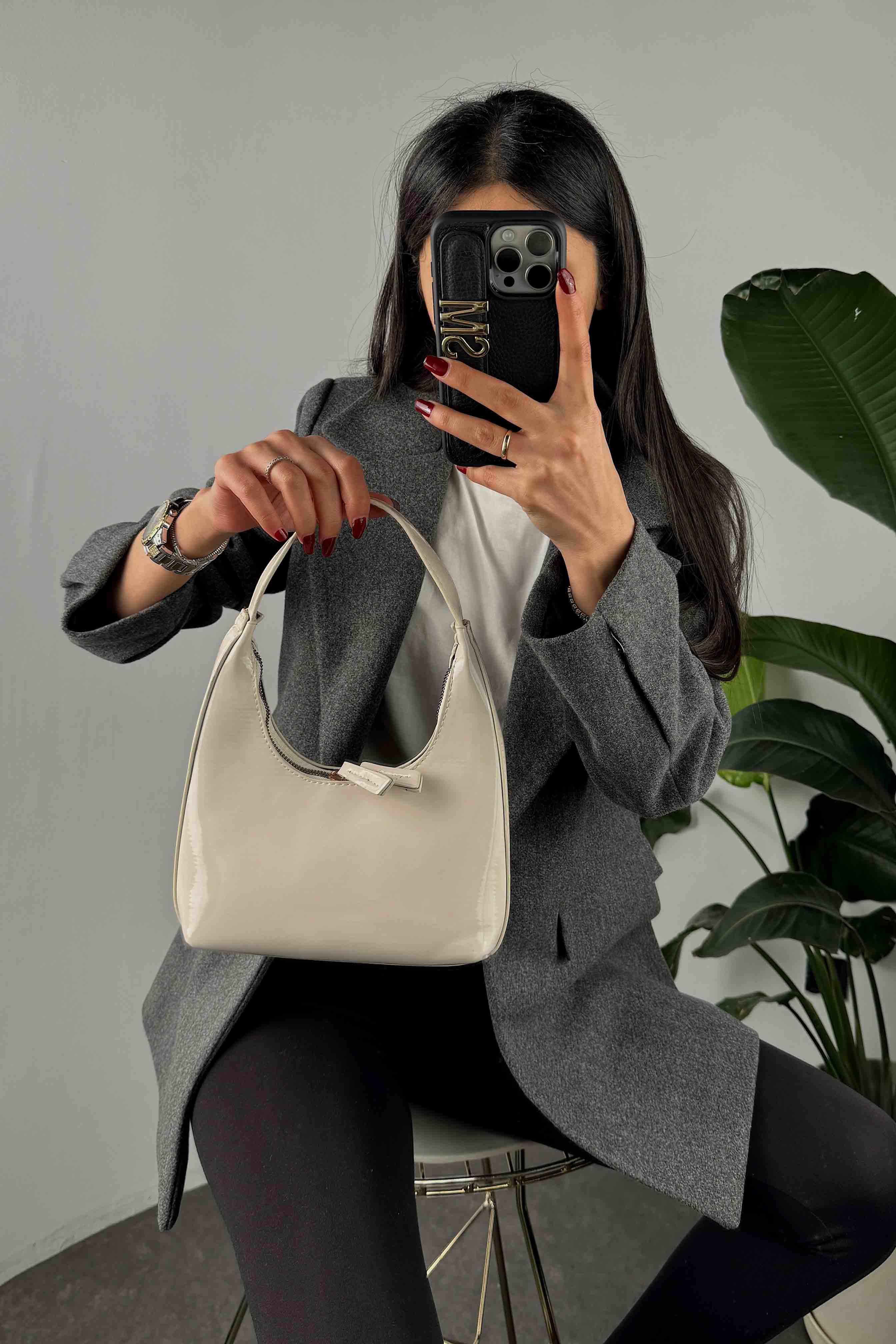 Rugan Cherry Çanta Krem