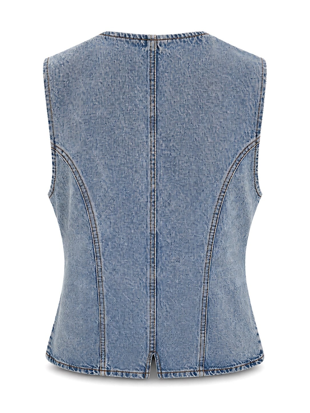 Silver Düğmeli Denim Yelek