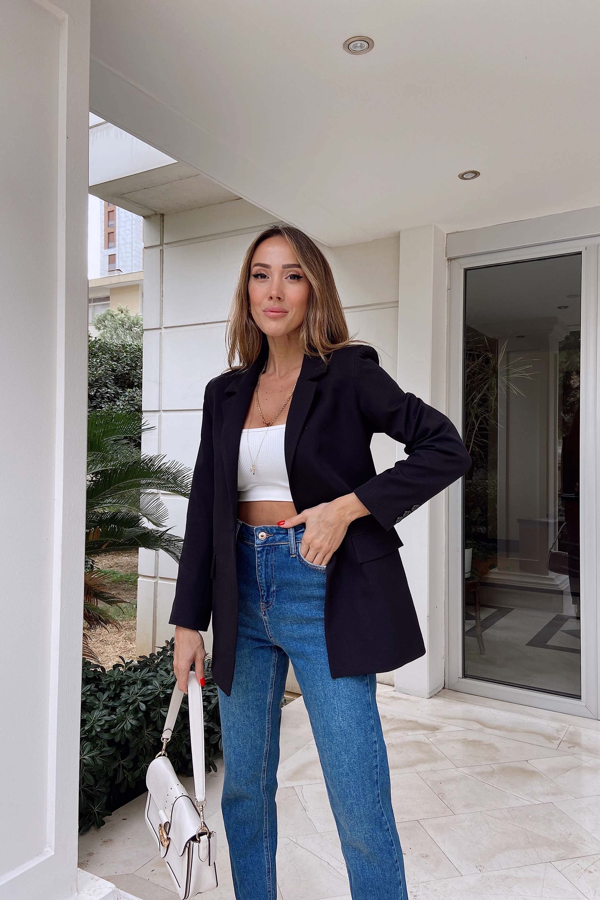 Slim Fit Blazer Ceket Siyah