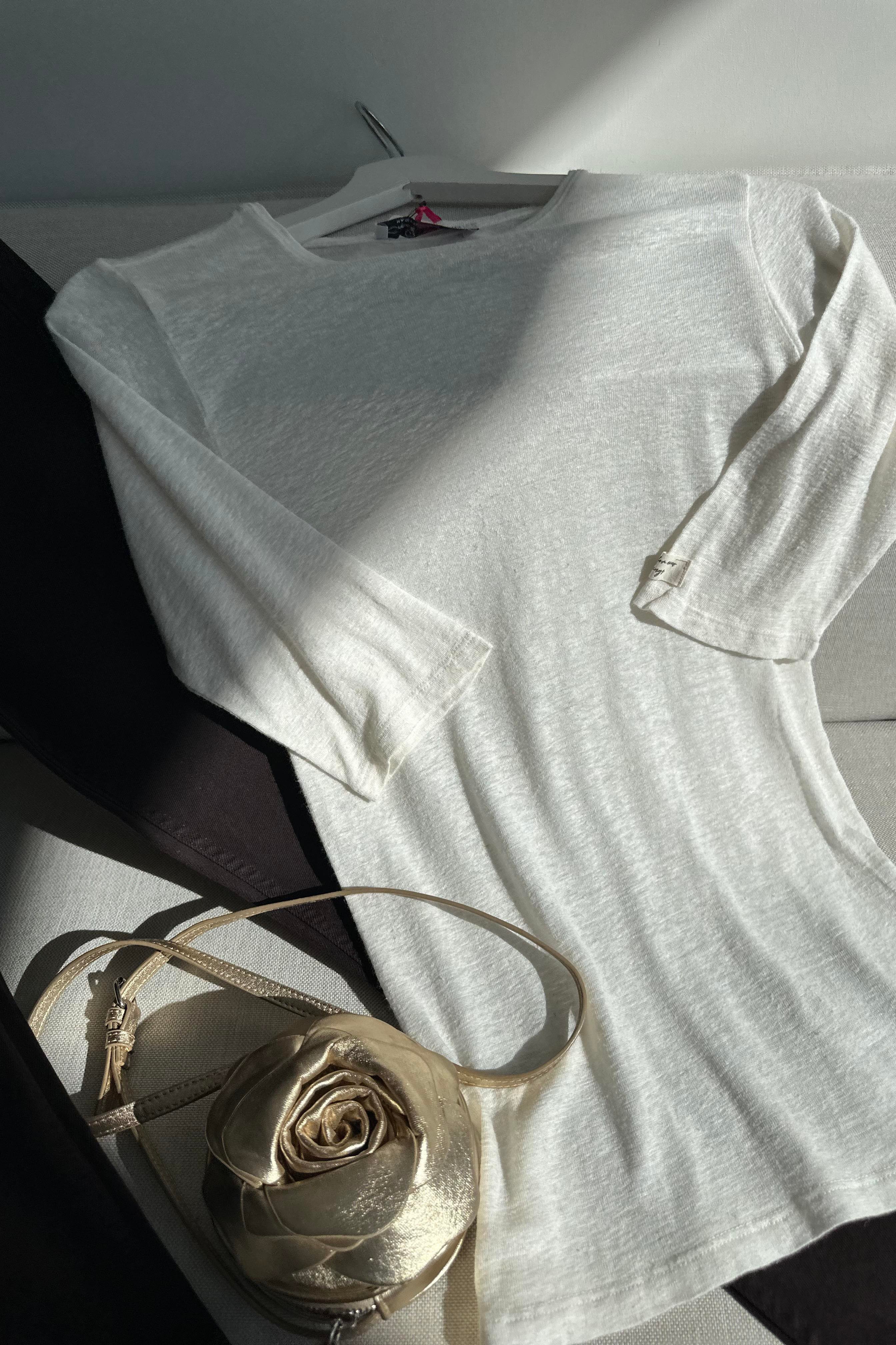Soft Seri Özel Dokulu Basic Bluz Ekru