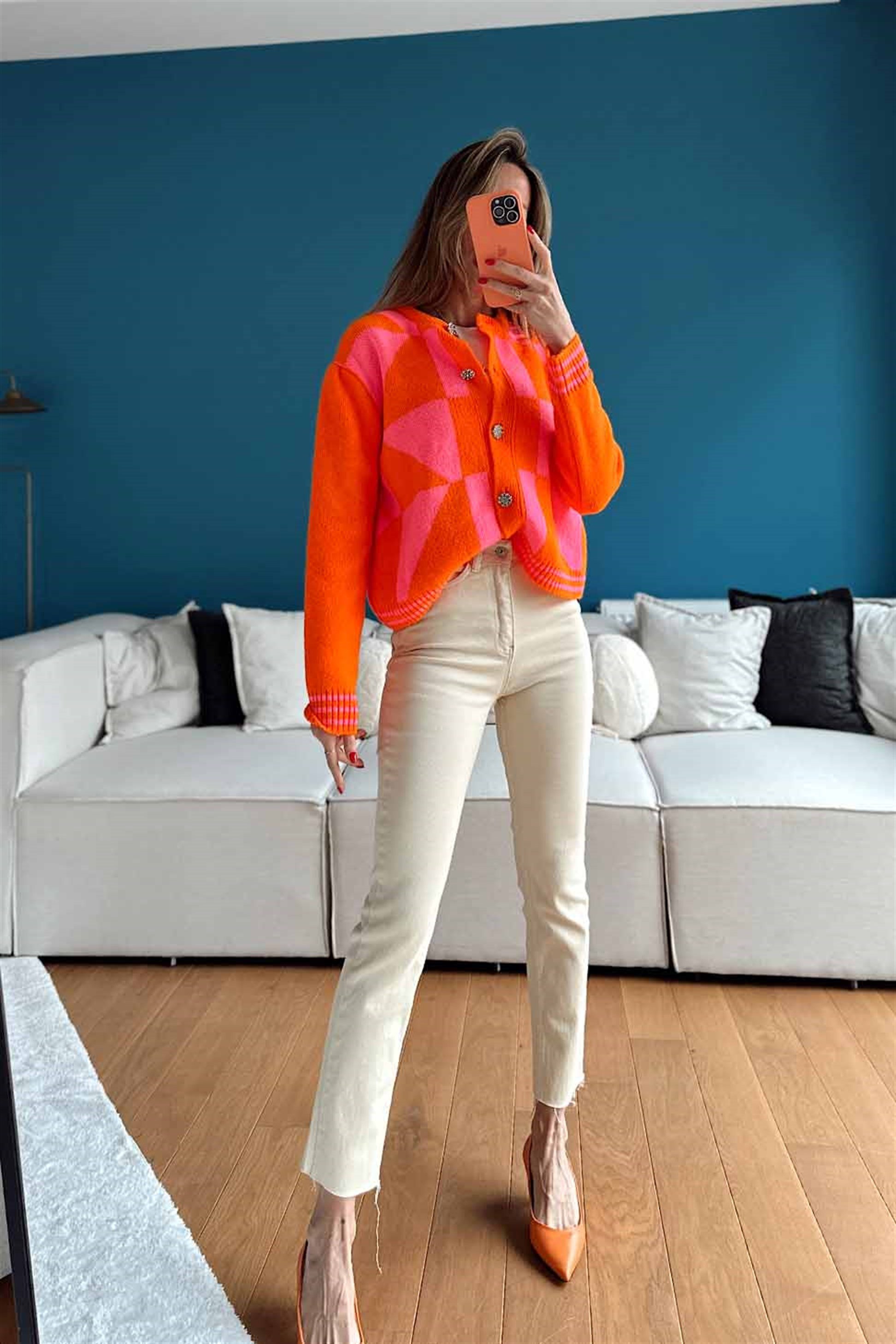 Topshop Ultra Yüksek Bel Paçası Kesik Kadın Jean Pantolon Bej