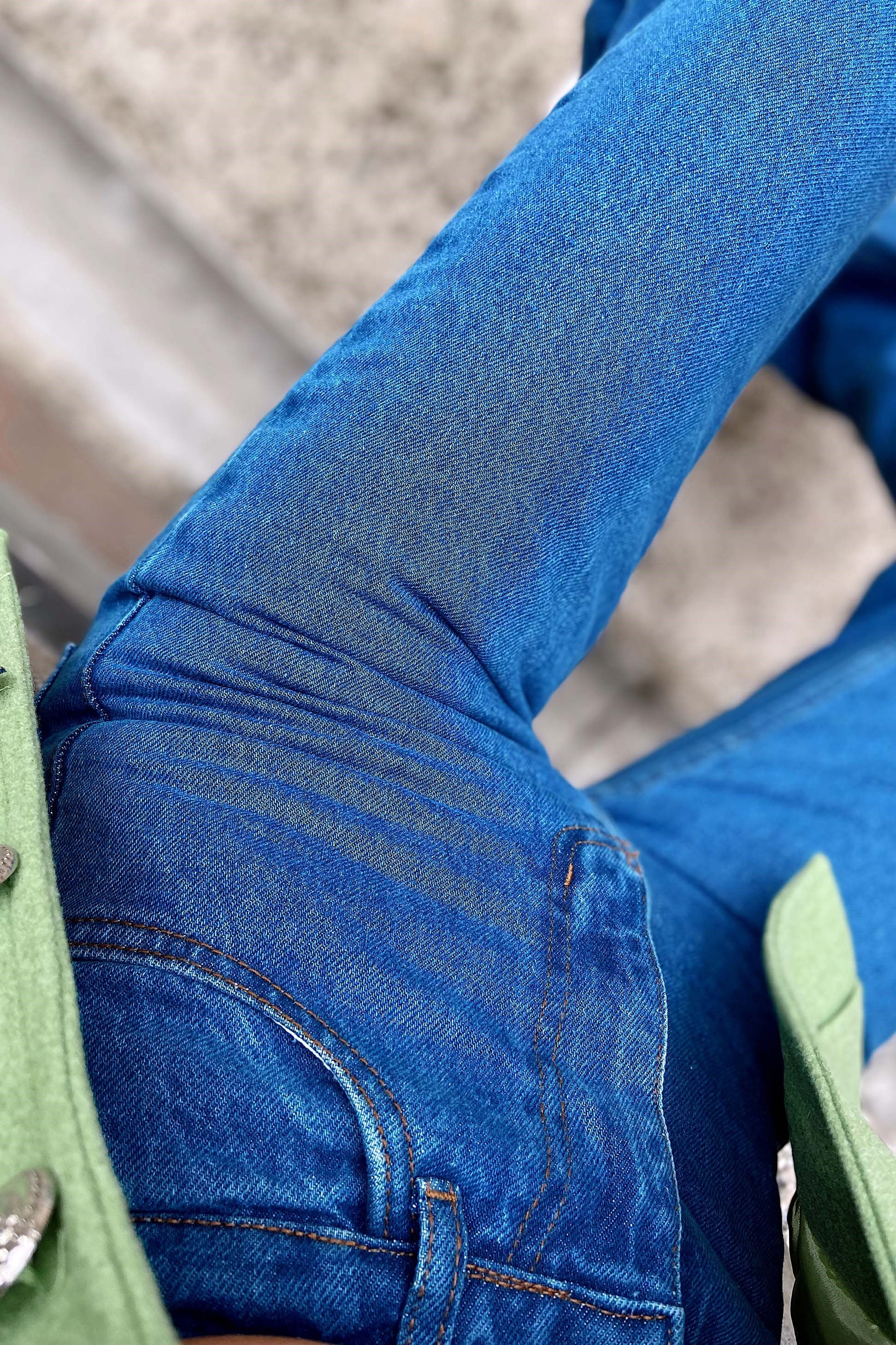 Topshop Yüksek Bel Bol Paça Pantolon Mavi
