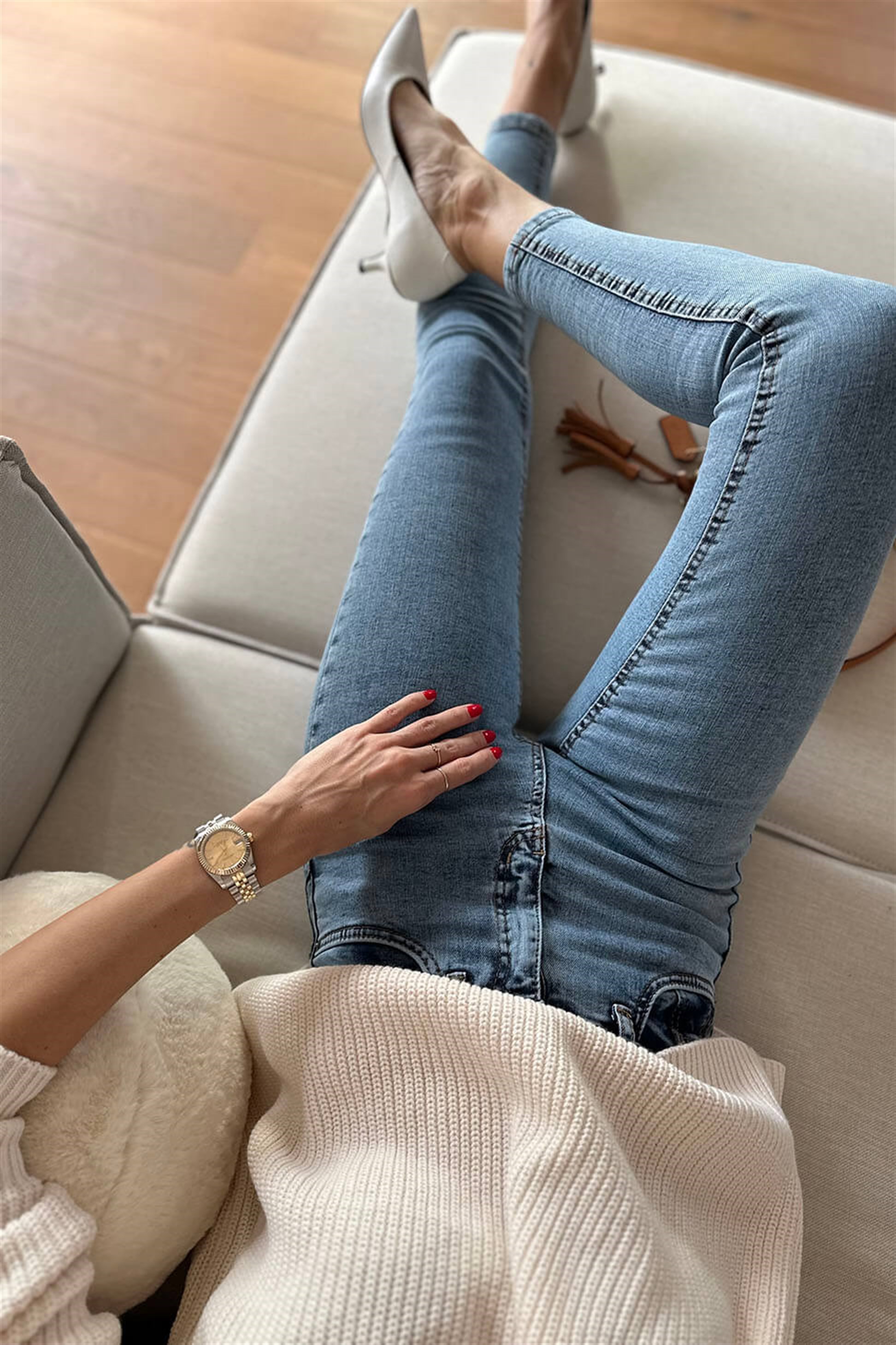 Topshop Yüksek Bel Skinny Jean Pantolon Açık Mavi