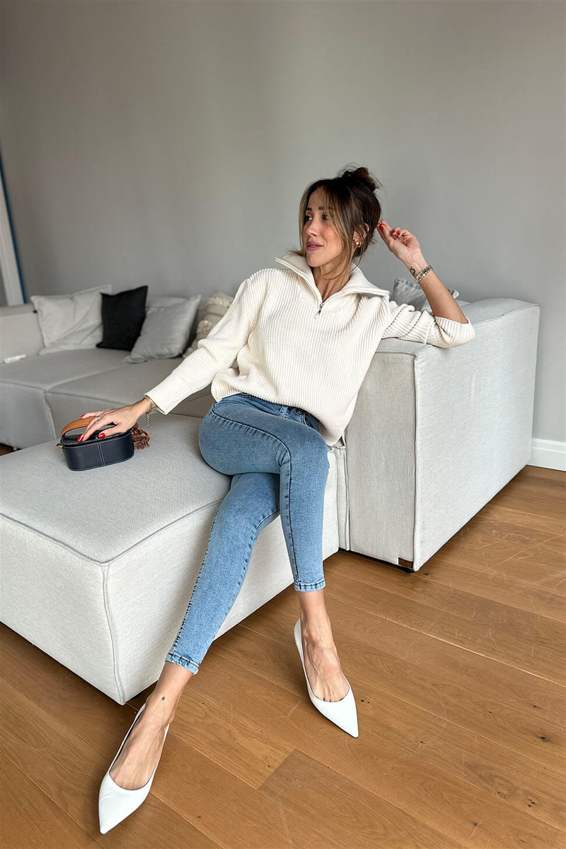 Topshop Yüksek Bel Skinny Jean Pantolon Açık Mavi