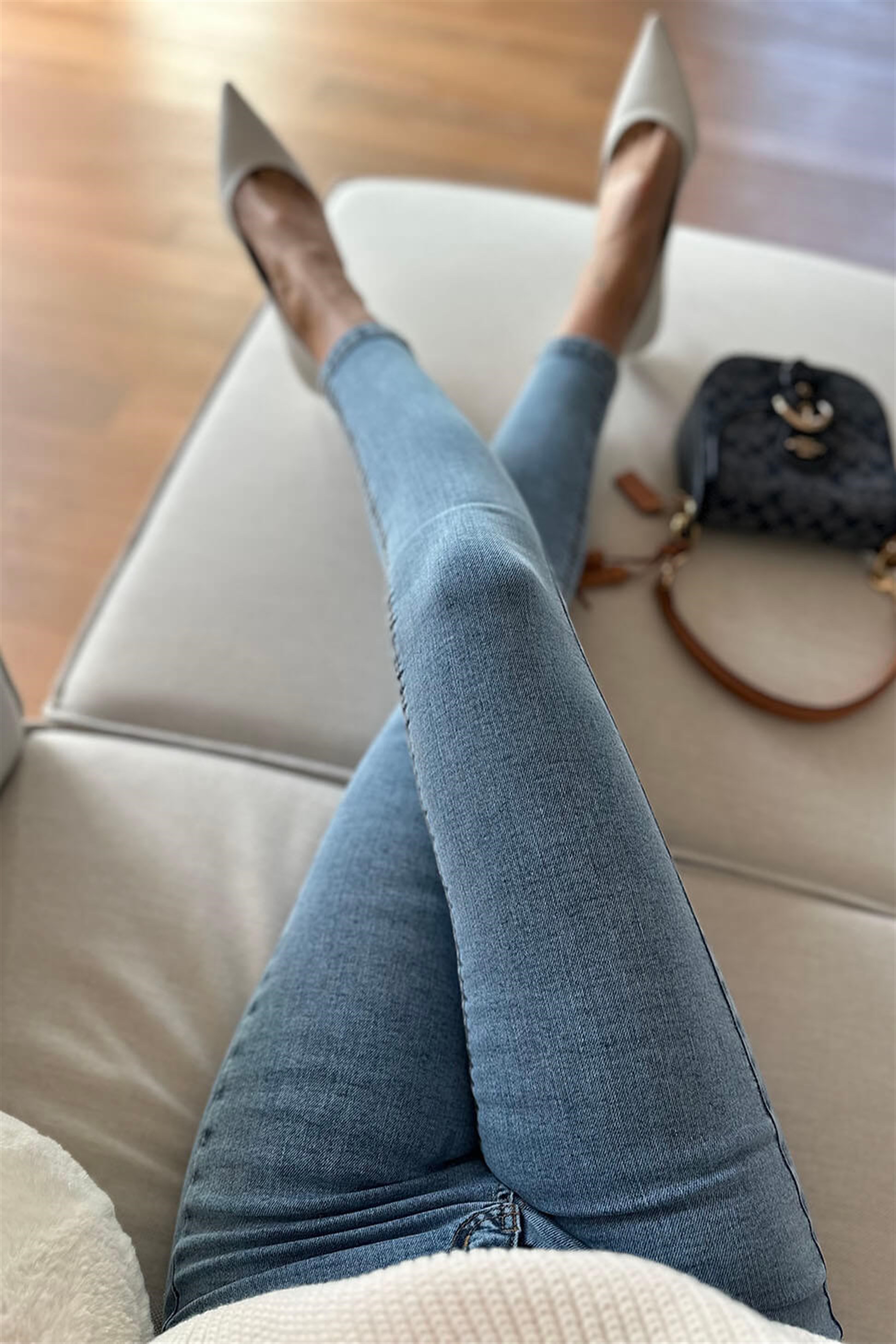 Topshop Yüksek Bel Skinny Jean Pantolon Açık Mavi