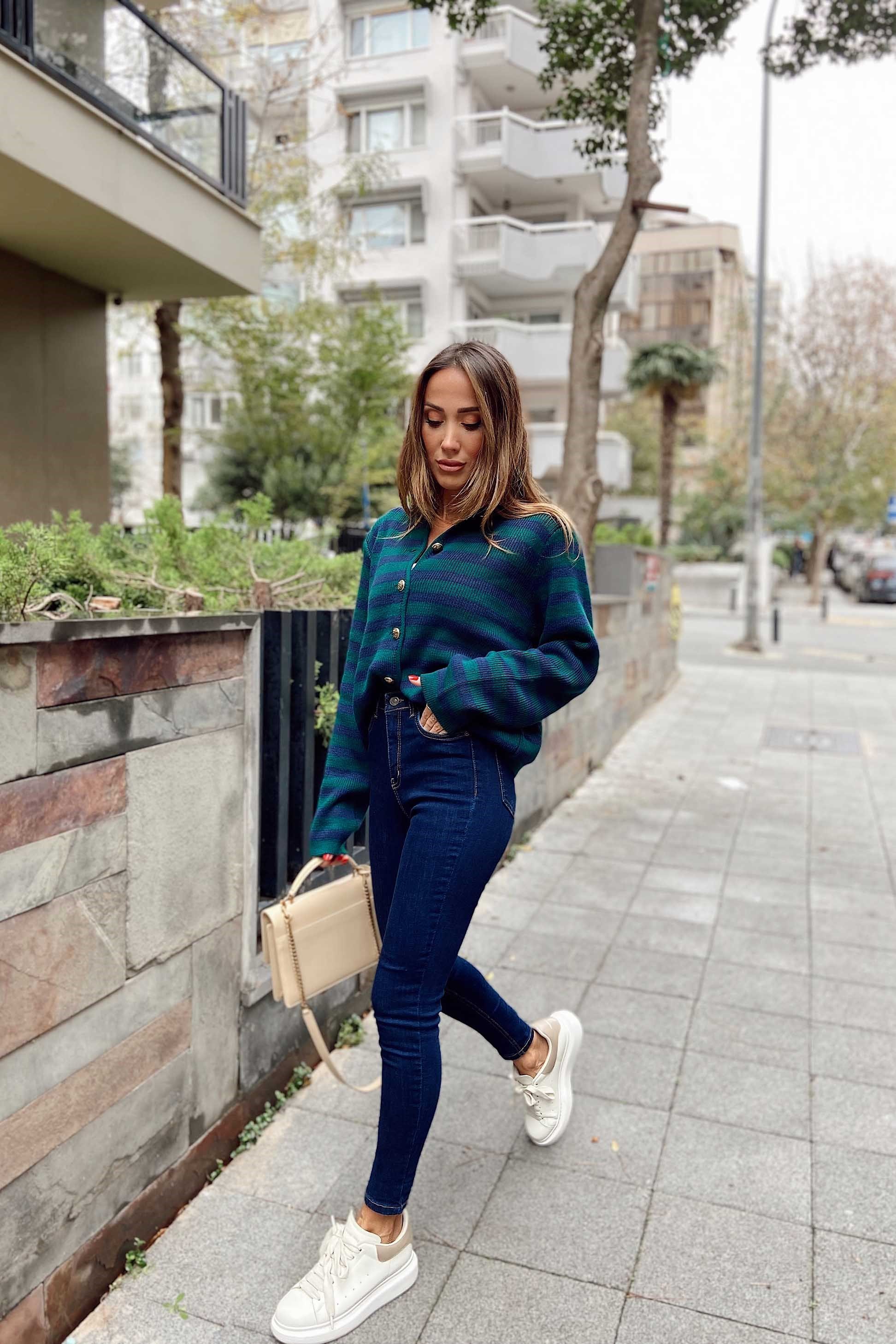 Topshop Yüksek Bel Skinny Likralı Pantolon Koyu Mavi