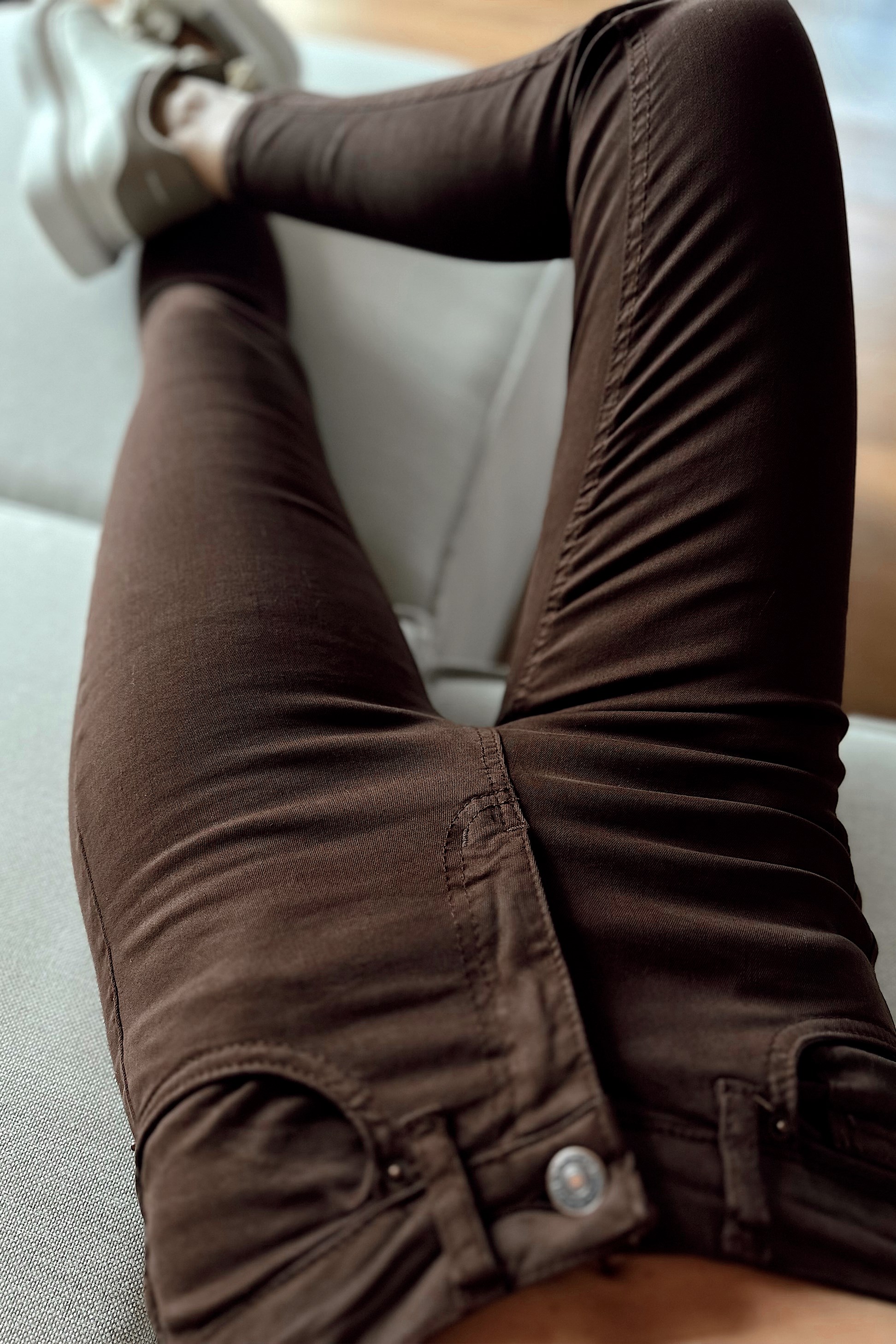 Topshop Yüksek Bel Skinny Likralı Pantolon Acı Kahve