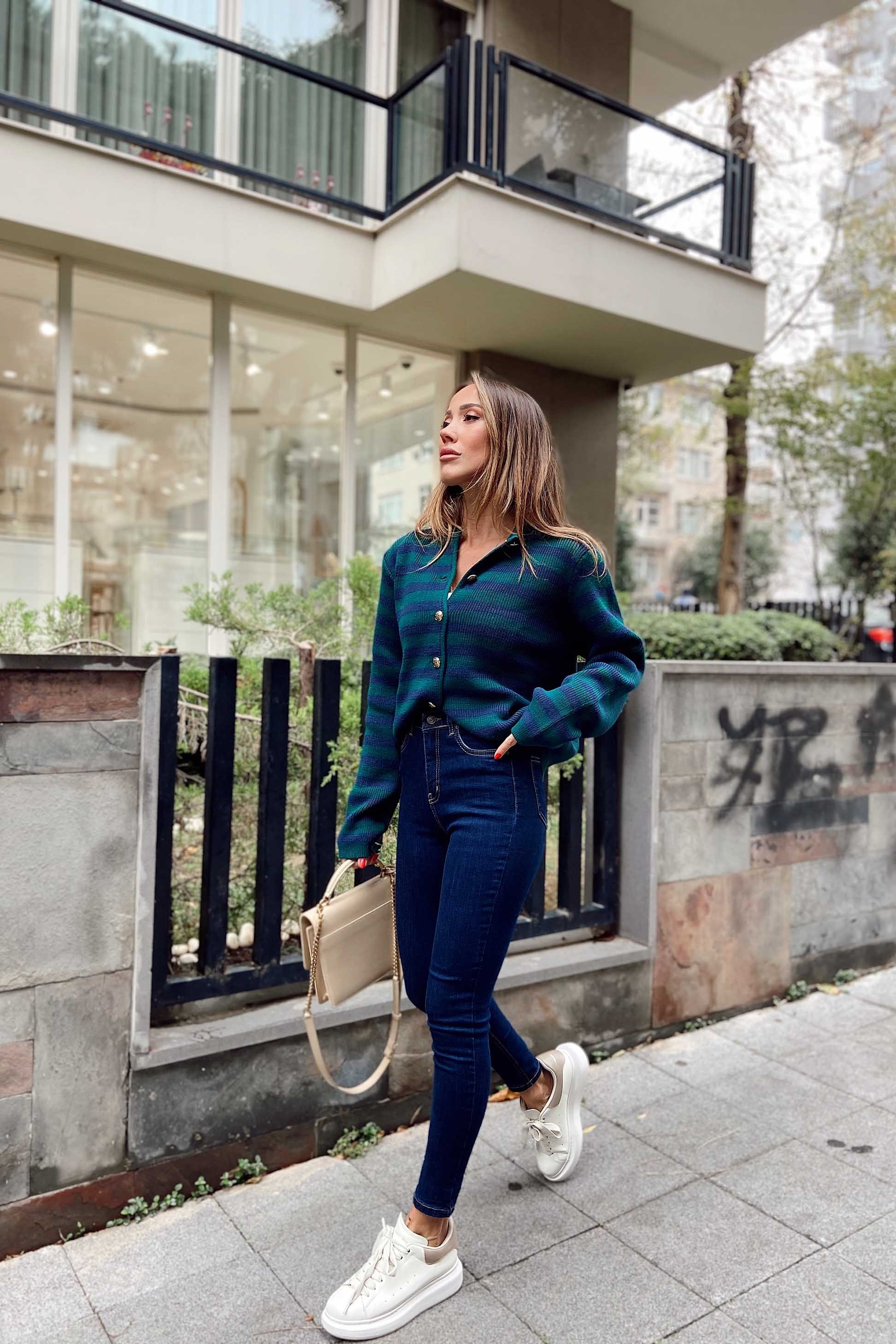 Topshop Yüksek Bel Skinny Likralı Pantolon Koyu Mavi